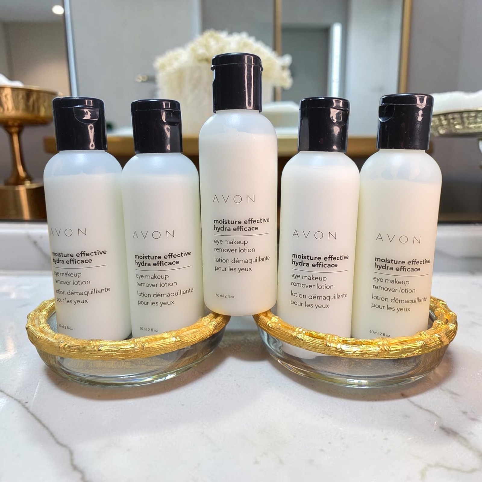 LOT OF 5 Avon Moisture Effective Eye Makeup Remover Lotion 2 oz Brand New VTG