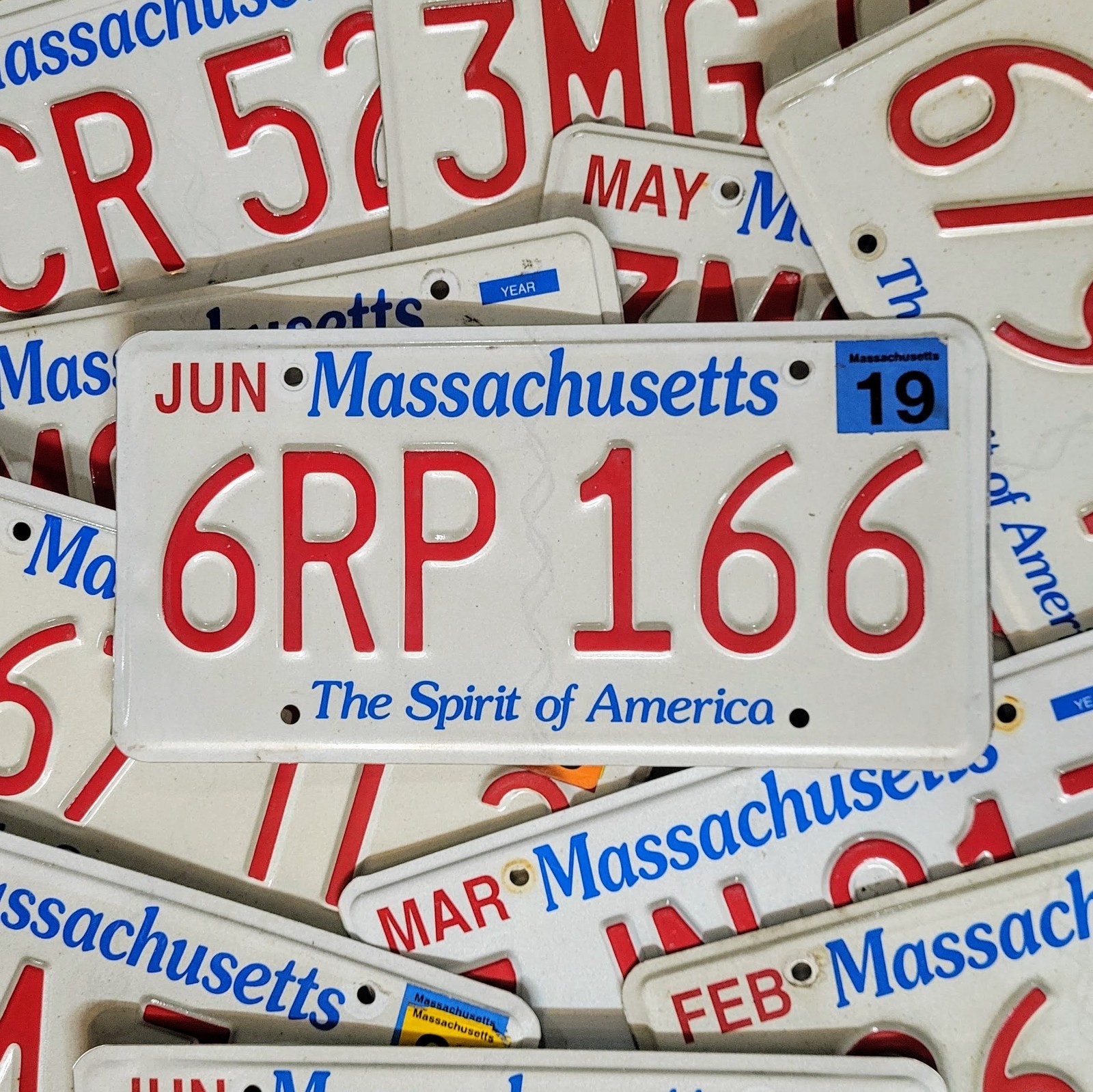 Massachusetts License Plate 🔥FREE📬🔥 1 Real Random Embossed MA Tag