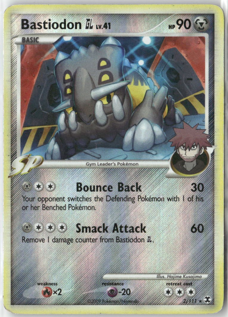 Bastiodon GL 2/111 Rare Rising Rivals Pokemon Reverse Holo Heavily Played