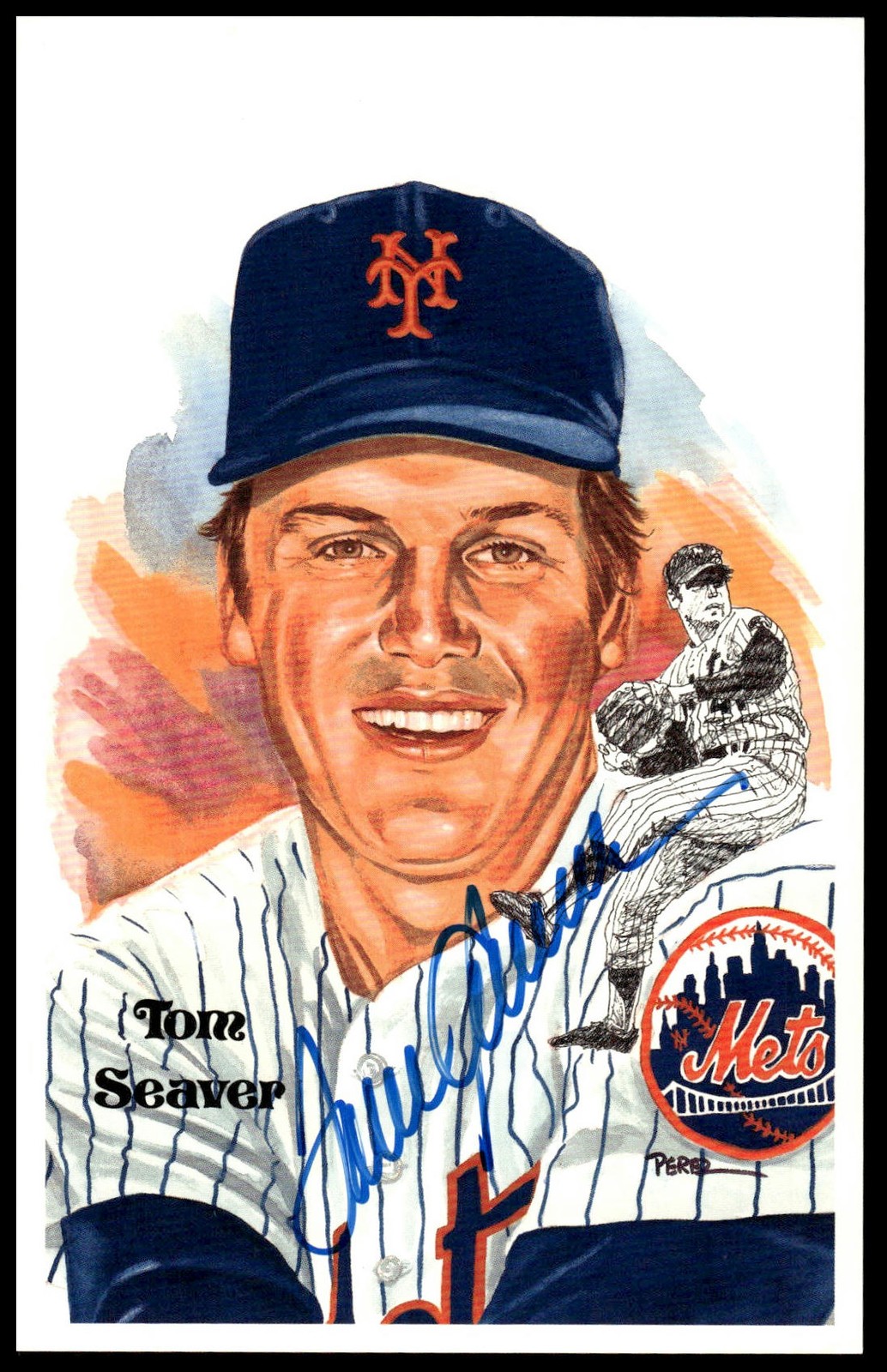 1980 Perez-Steele Hall of Fame #215 Tom Seaver #/10000 Autograph PSA COA