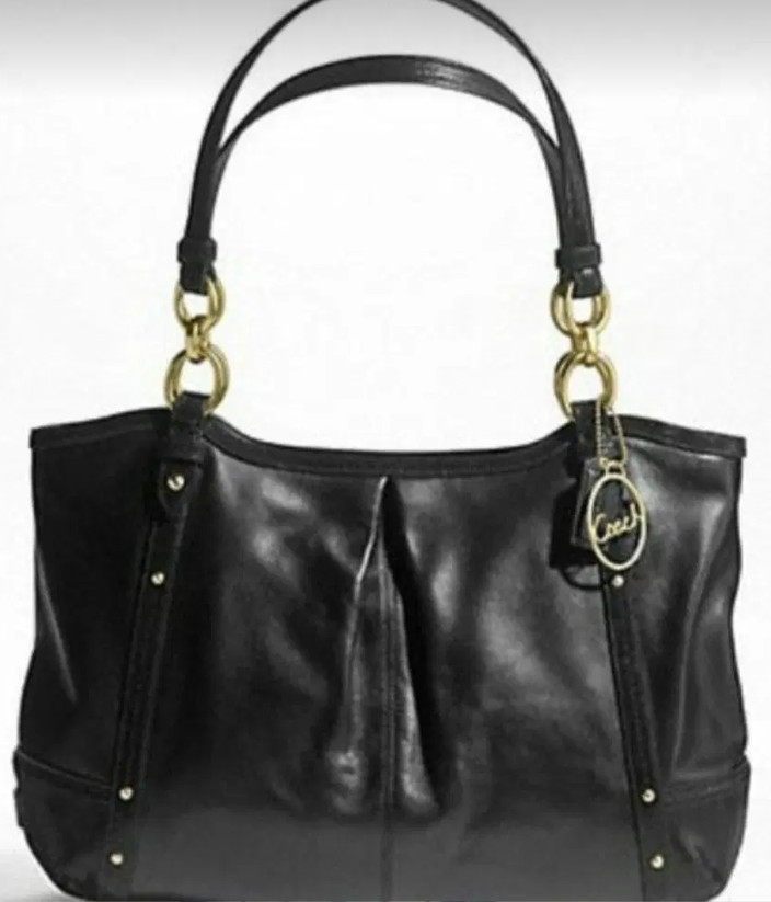 COACH Alexandra Black Leather Shoulder Bag Tote Purse Convertible Y2K Vintage