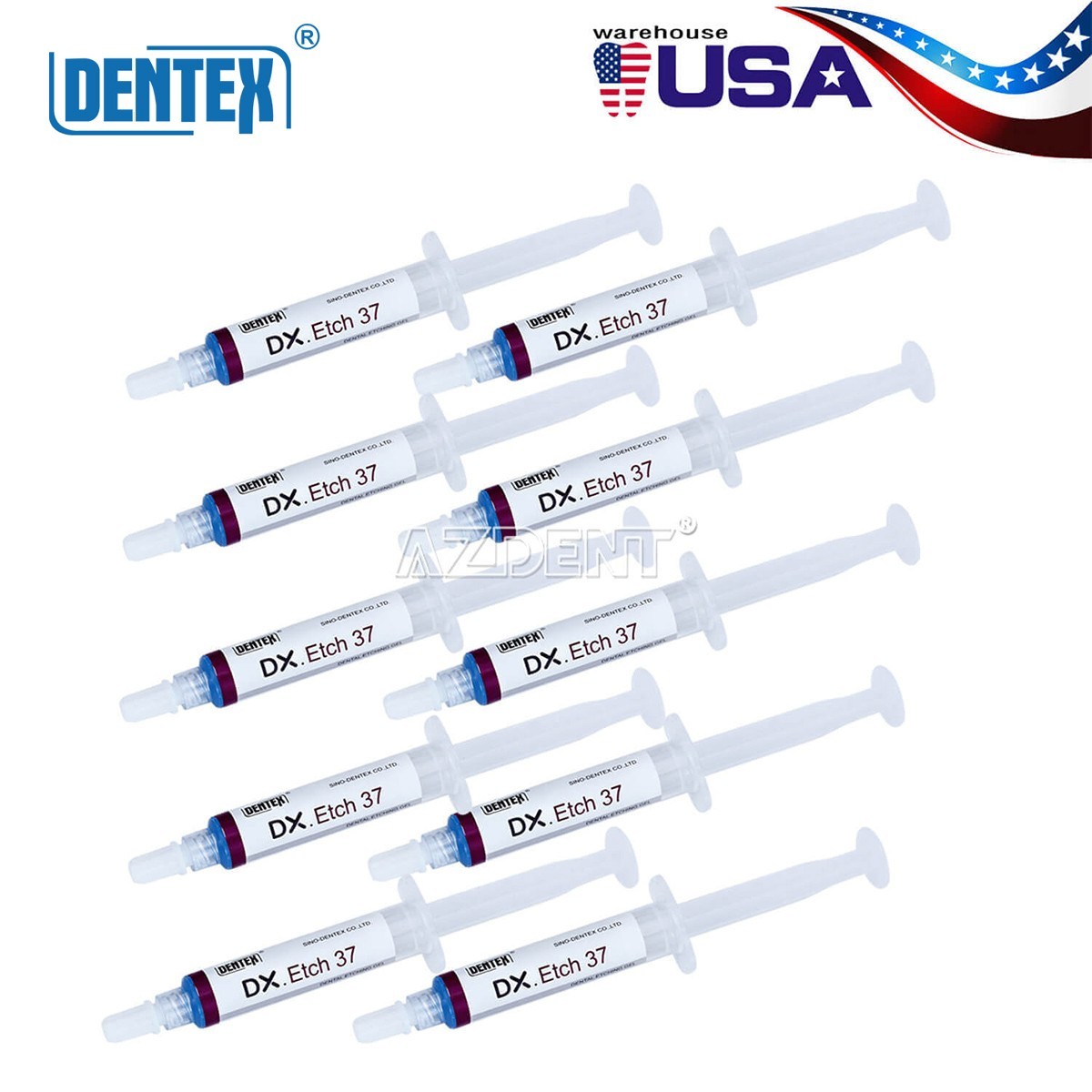 10X Dental Dentex Acid Etching Gel 37% 5 ml/syringe DX Etch
