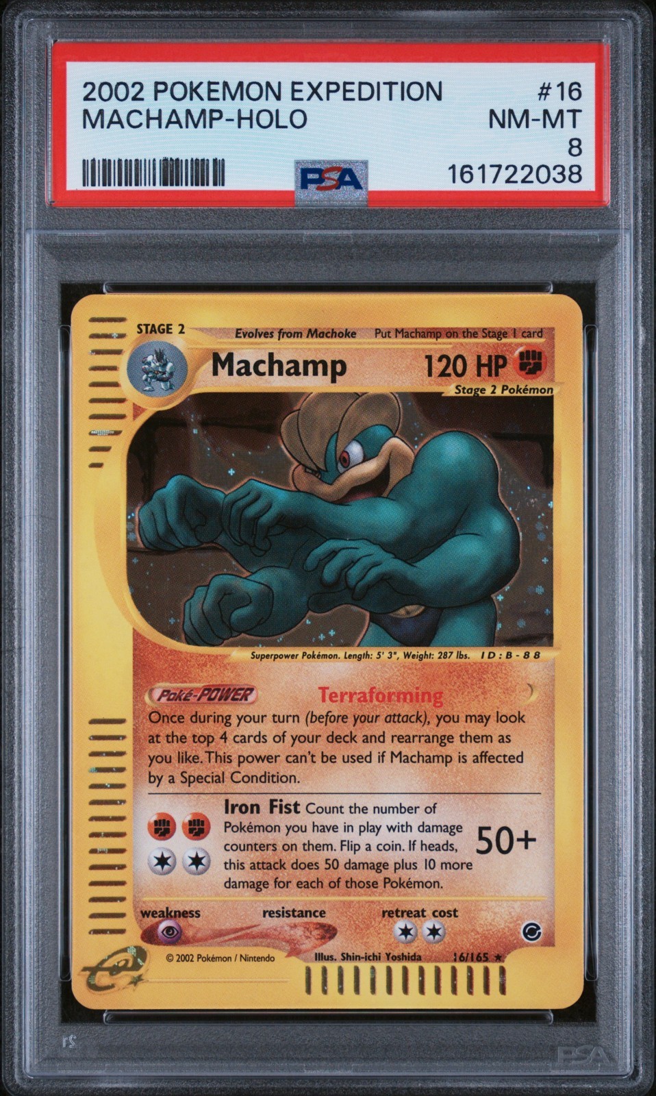 🔥WOW 2002 PSA 8 Machamp 016/165 Expedition Base Set Holo LOW POP🔥 🔥WOW 2002 PSA 8 Machamp 016/165 Expedition Base Set Holo LOW POP🔥