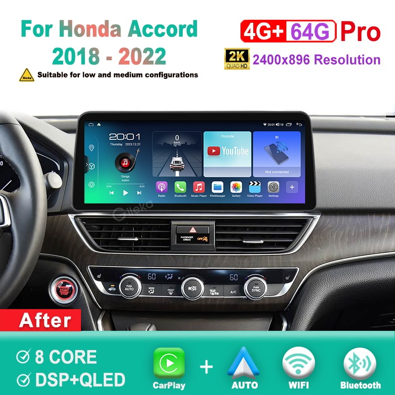 Accord 12.3\'\' 2K Screen Android Car Radio For Honda Accord 10 2018-2022 Carplay Accord 12.3\'\' 2K Screen Android Car Radio For Honda Accord 10 2018-2022 Carplay