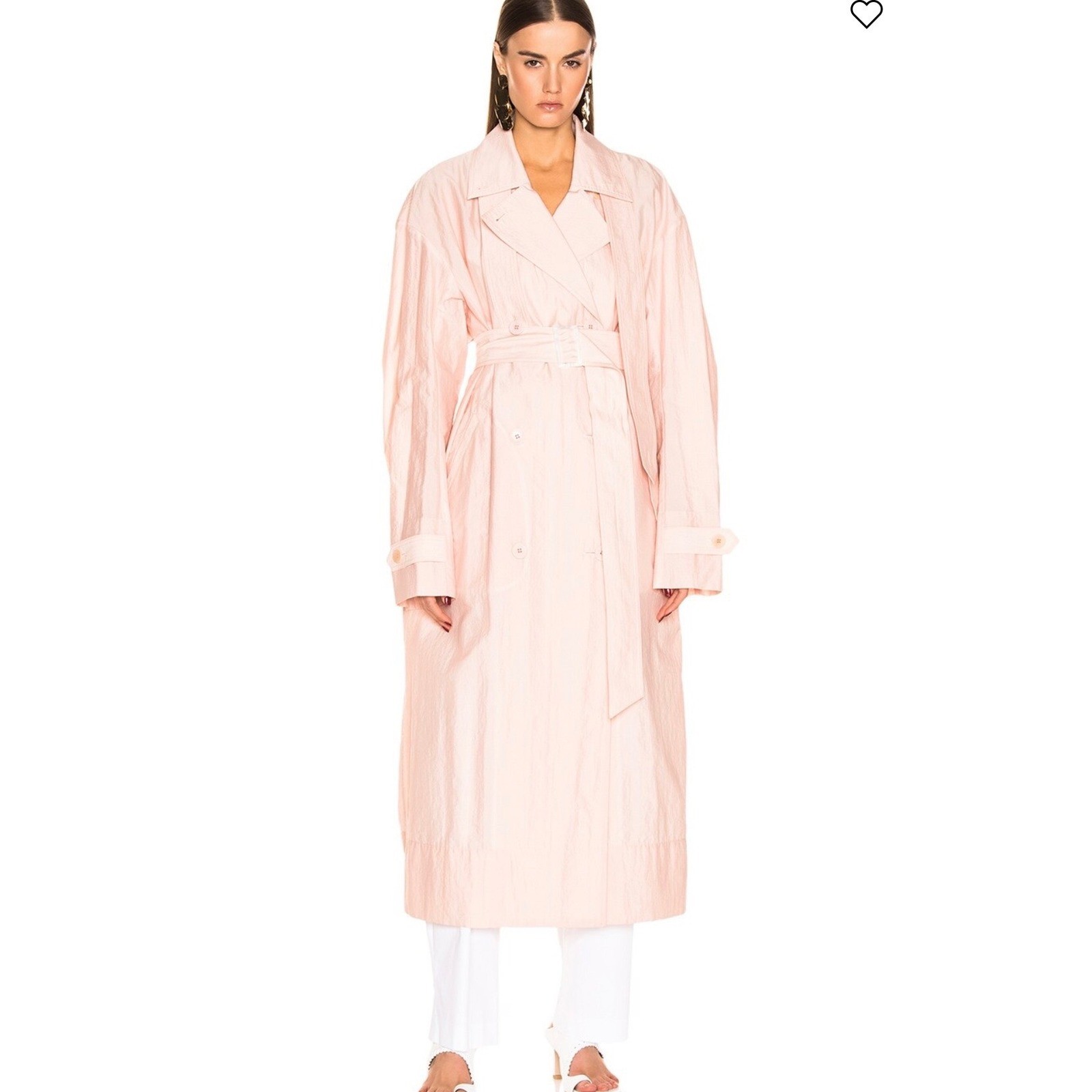 Tibi M Spring Trench Windbreaker Blush Coat Double Breasted Belted Long Jacket