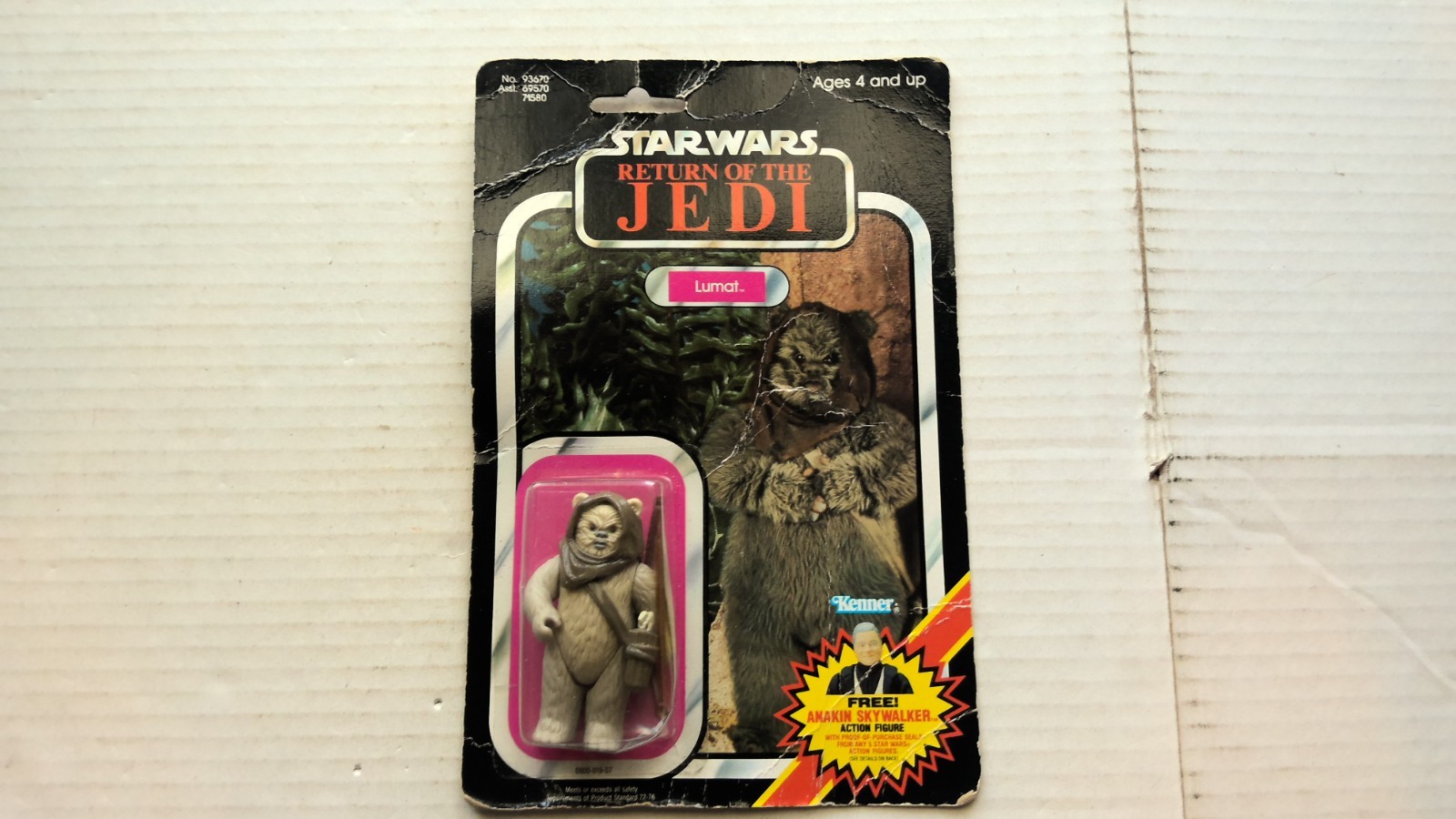 Vintage Star Wars MOC Lumat Action Figure ROTJ Kenner 1984 80s Toys 1980s Ewok