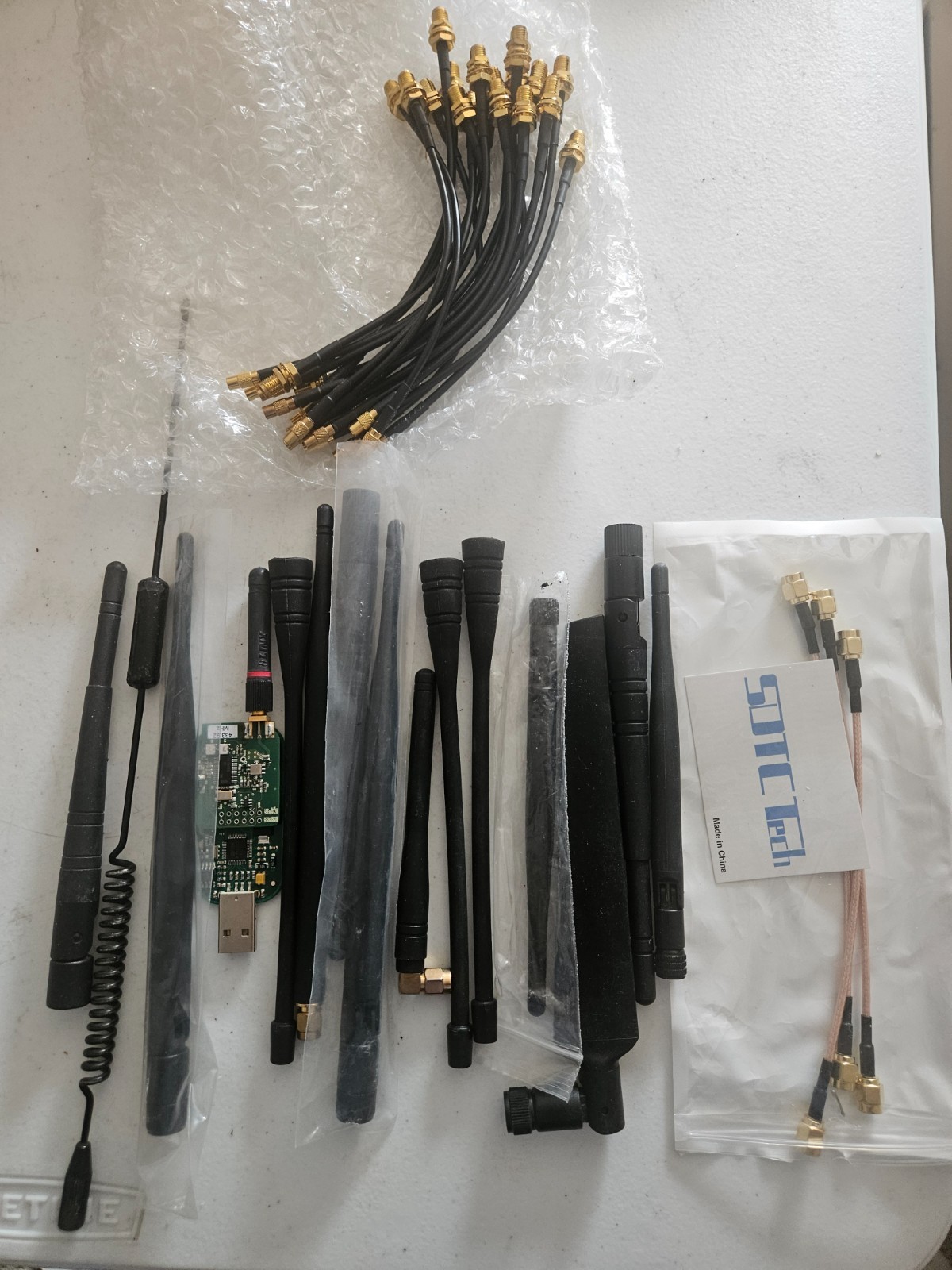 Large Mixed Lot RF WiFi Antennas SMA RP-SMA Coax Pigtail Cables USB Adapter