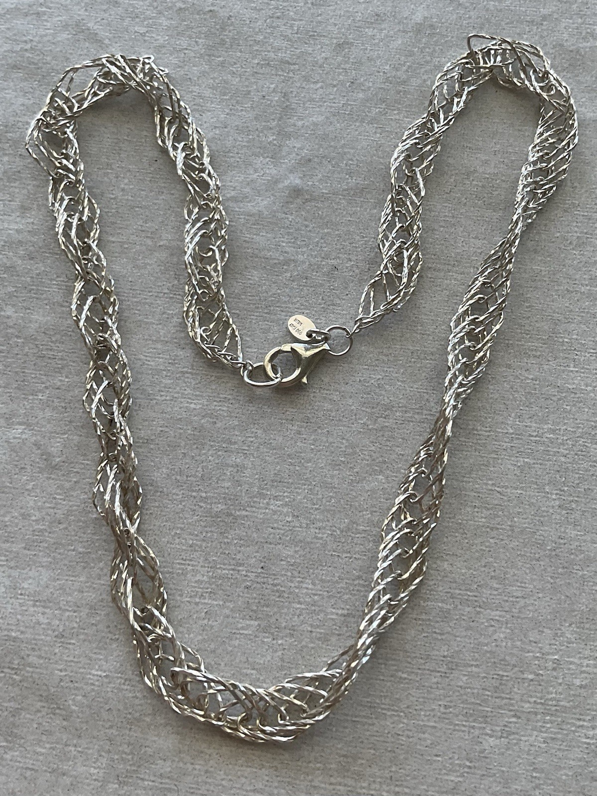 950 Italy Milor Silver Multi Link Chain Necklace Vintage Estate Jewelry 950 Italy Milor Silver Multi Link Chain Necklace Vintage Estate Jewelry