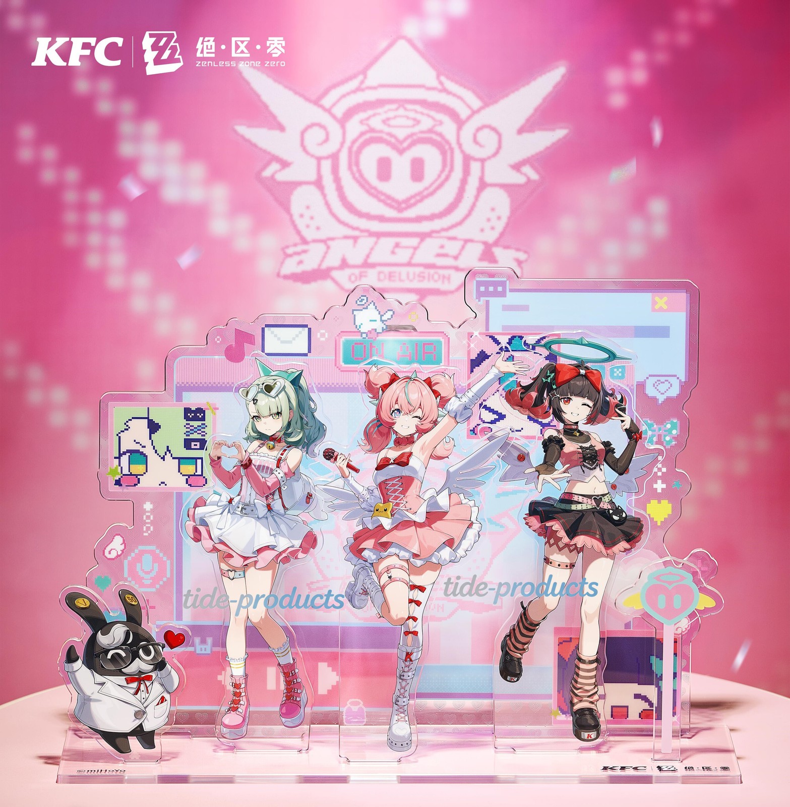 Official Zenless Zone Zero KFC Angels of Delusion Sunna Aria NangongYu Stand Set