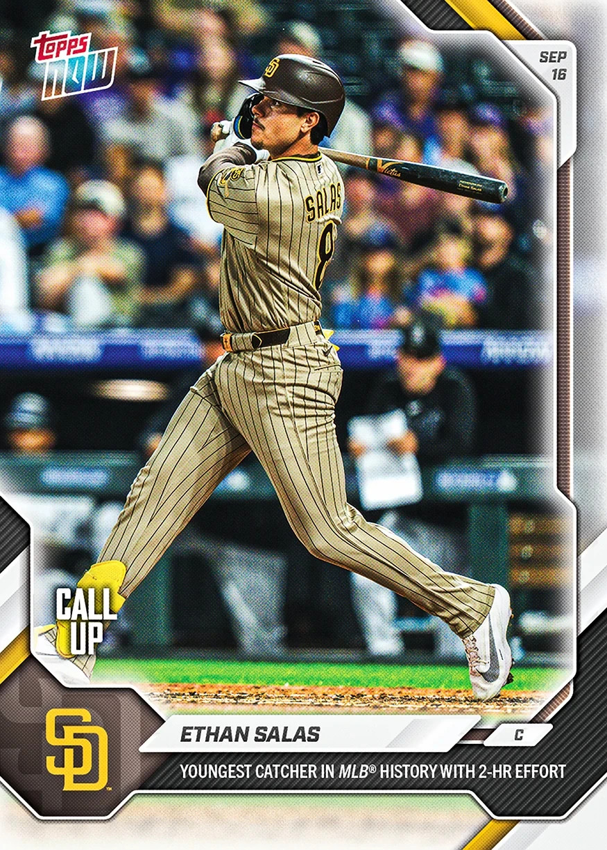 Ethan Salas Call-Up 2-HR Game Padres 2026 MLB Topps NOW Card 684 Presale Ethan Salas Call-Up 2-HR Game Padres 2026 MLB Topps NOW Card 684 Presale