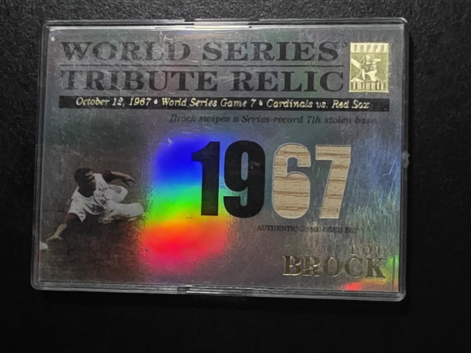 2003 LOU BROCK Topps Tribute World Series Relics  #TR-LB /425 Game Used Bat Stl.