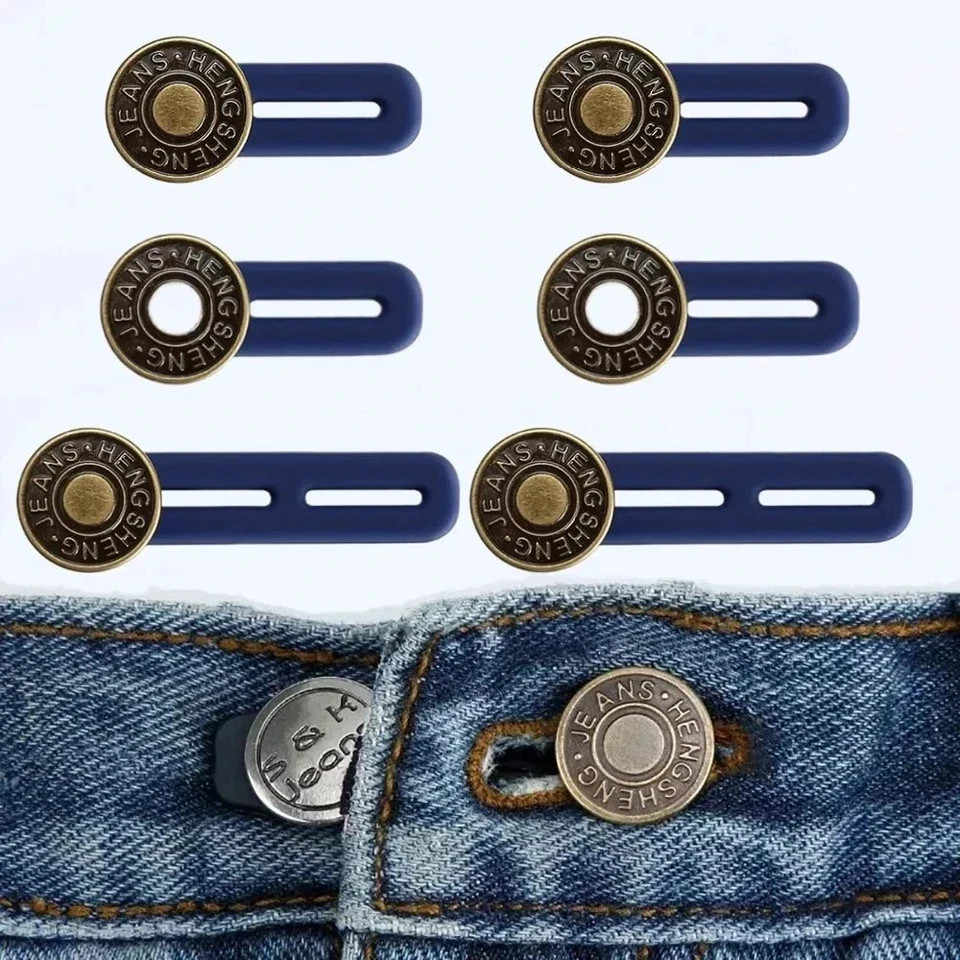 6PCS Jeans Button Extender Adjustable Waist Extender for Men Women Pants