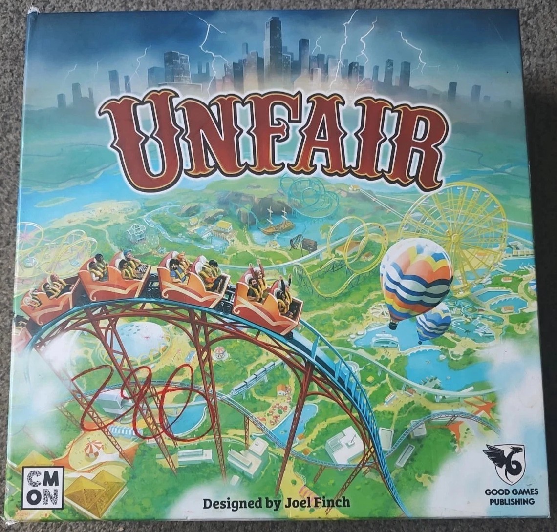 Unfair Board Game By Joel Finch Build & Operate Theme Parks Complete
