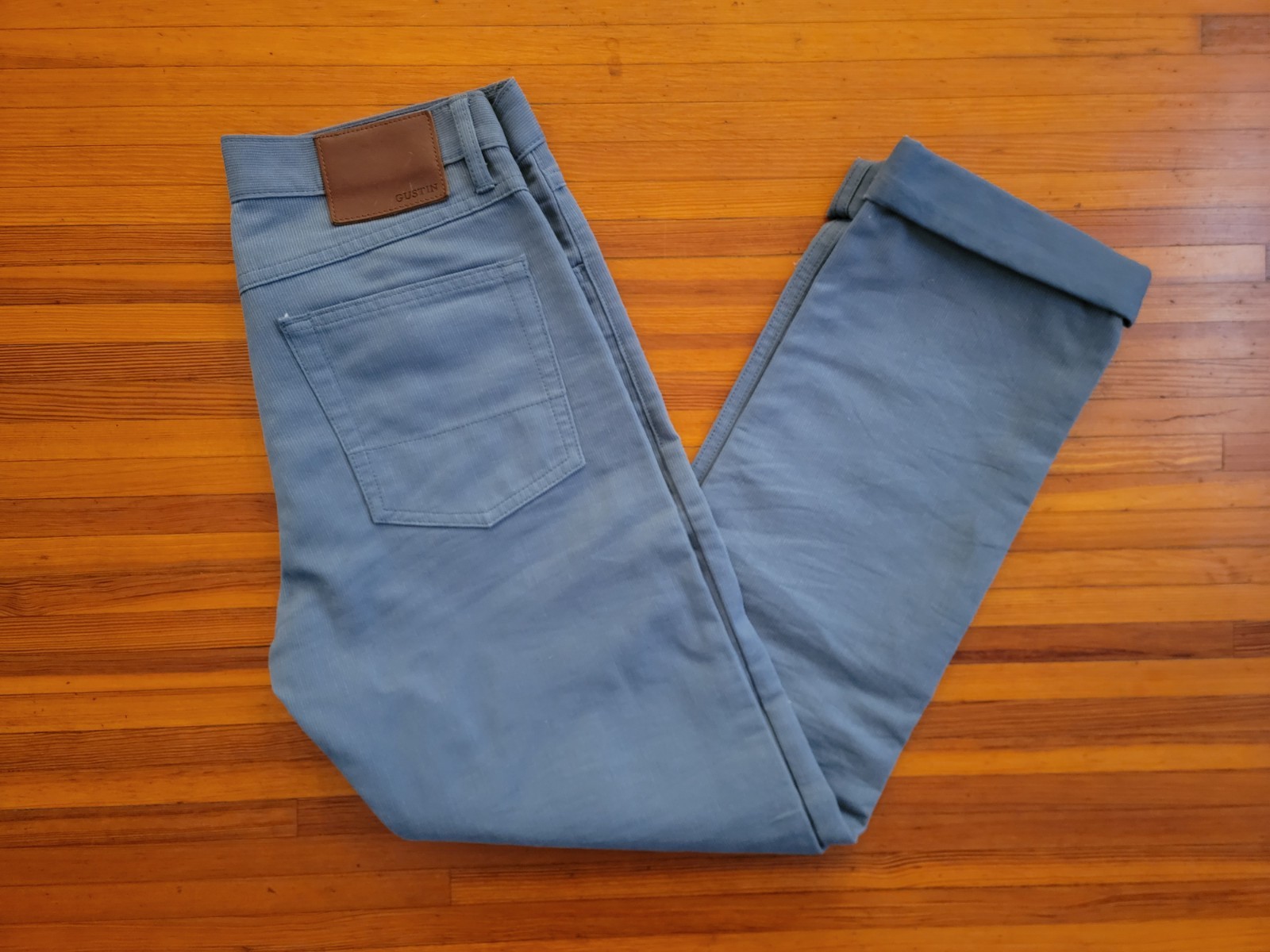 GUSTIN #198 AMERICAN BEDFORD SLATE BLUE 5 POCKET PANTS MENS 31