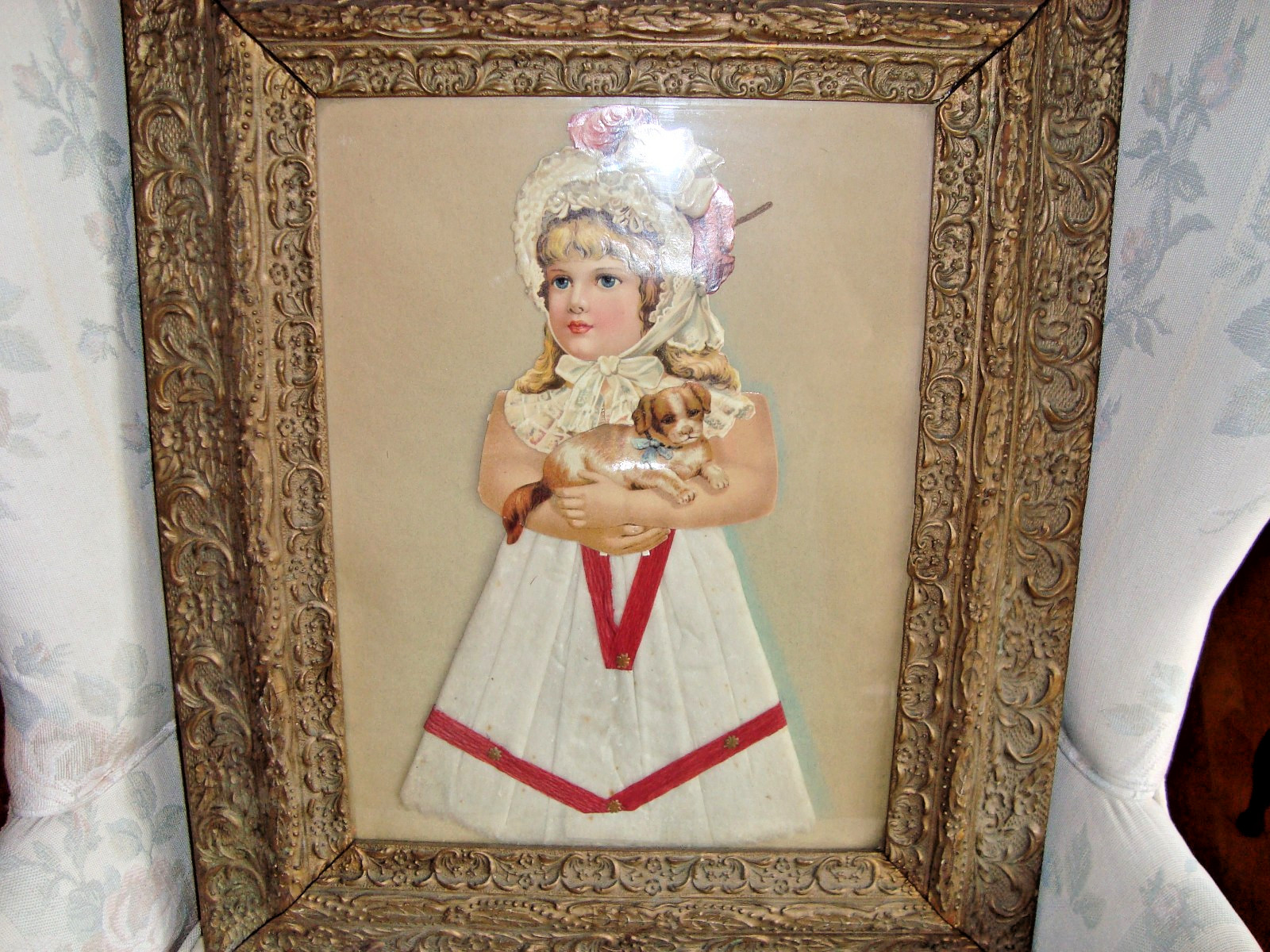 Antique German  GOLD  FRAME Lg 15-1/2