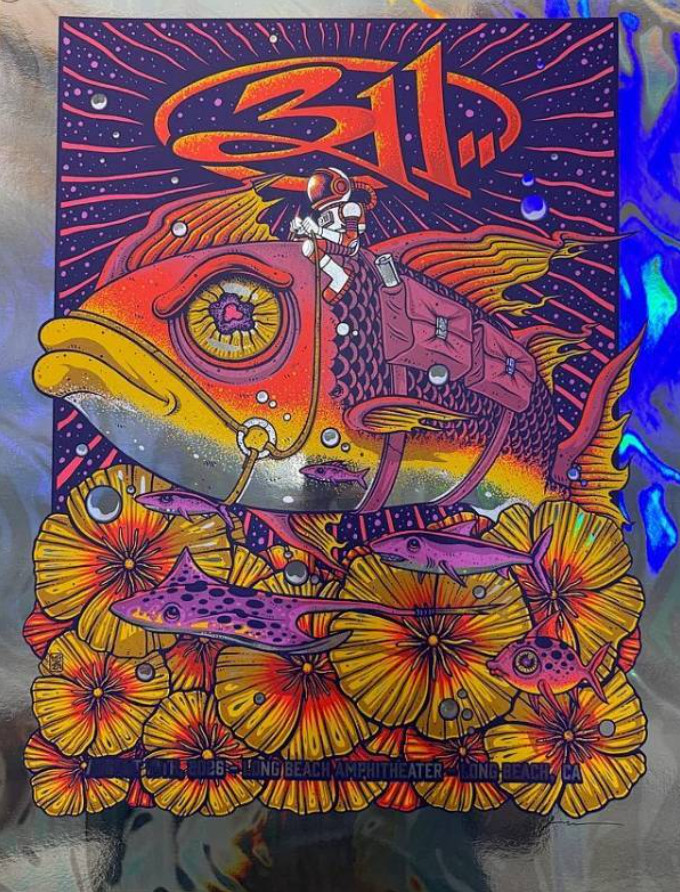 311  - Long Beach CA Print Poster FOIL - James Mazza XX/50 (18x24)