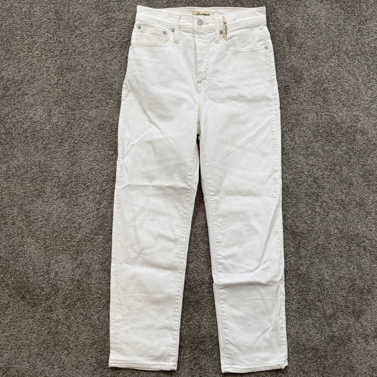Madewell Classic Straight Jean White High Rise Denim DM1626 Womens 26 NWT