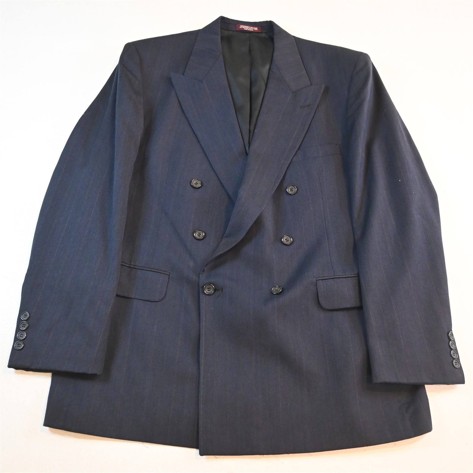 Vtg USA Made Double Breasted 46L Navy Blue 100% Wool Blazer Jacket Sport Coat Vtg USA Made Double Breasted 46L Navy Blue 100% Wool Blazer Jacket Sport Coat