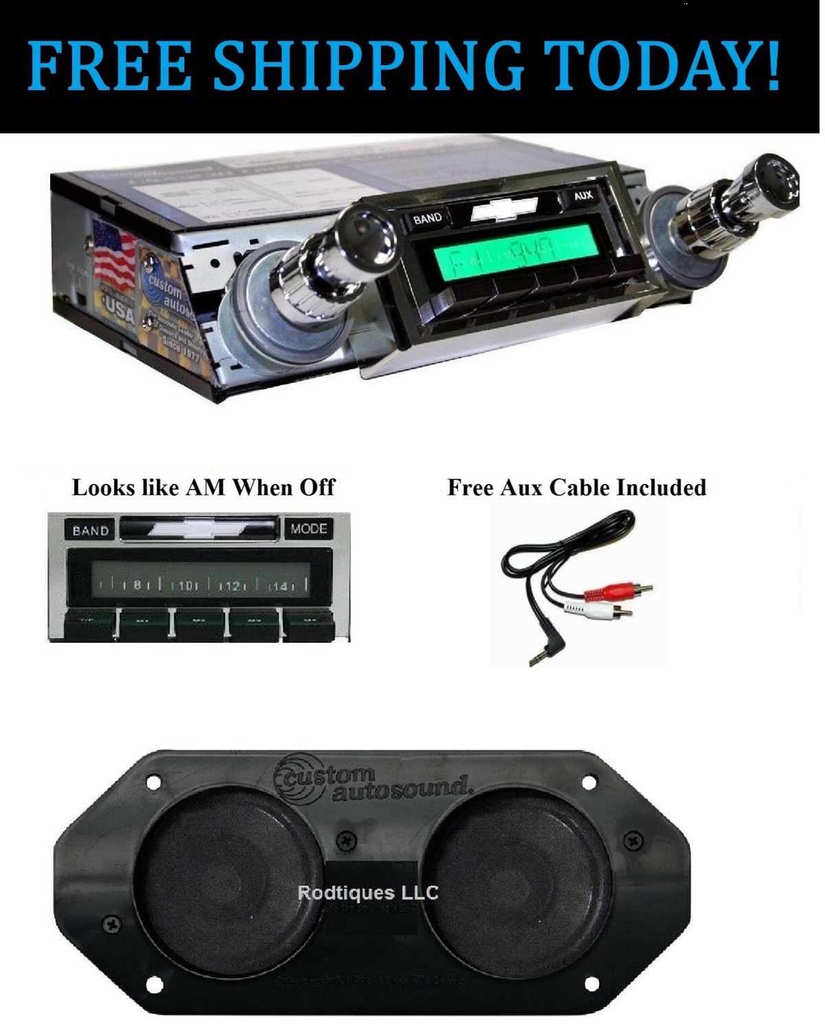 1961-1962 Chevy Radio + Dash Speaker Impala,  Bel Air, Biscayne Stereo 230
