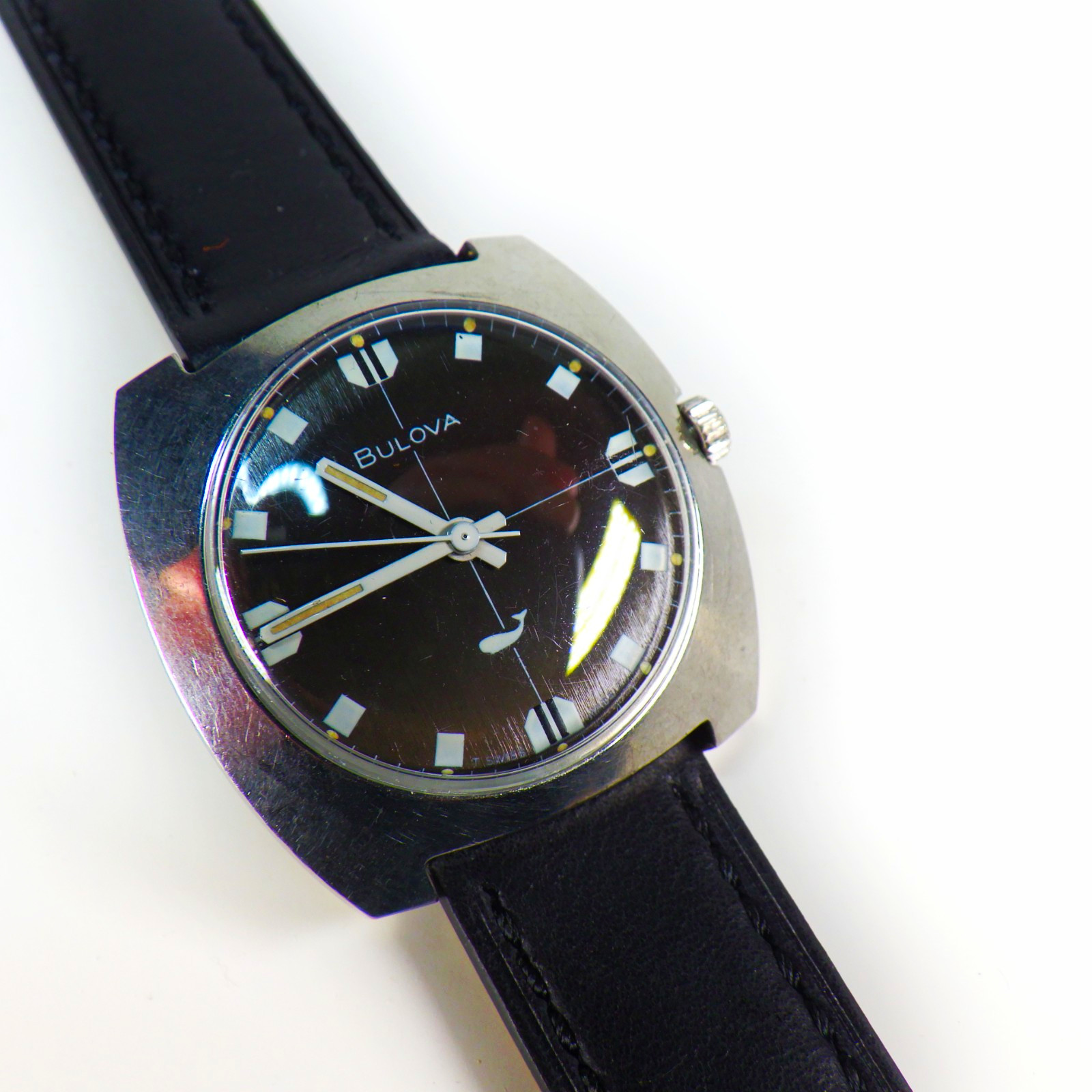 Bulova Sea King Vintage 1970s 34mm Black Dial Watch Bulova Sea King Vintage 1970s 34mm Black Dial Watch