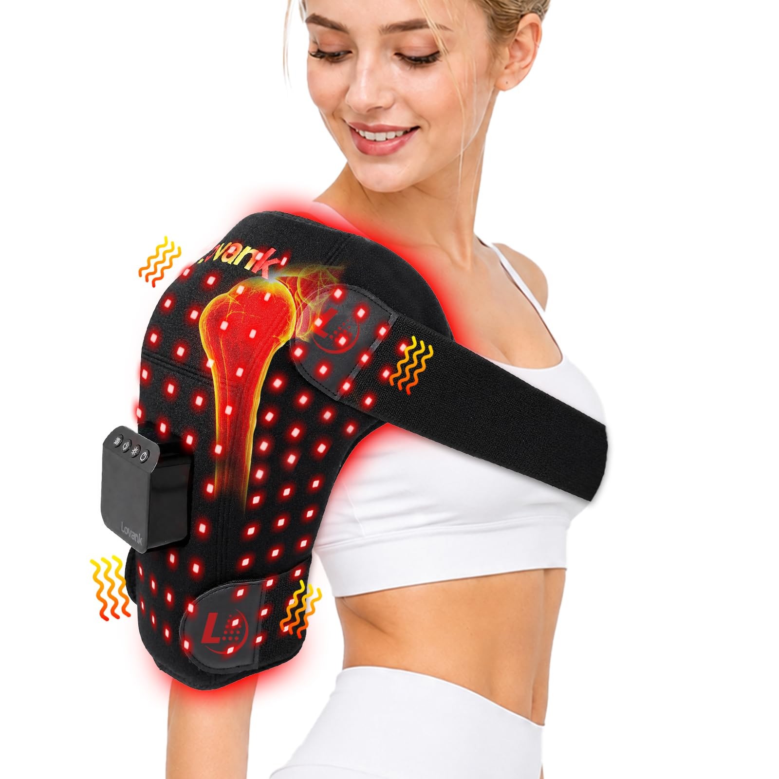 Cordless Red Light Shoulder Wrap, 124 LEDs, 660 nm & 850 nm, 5000mAh