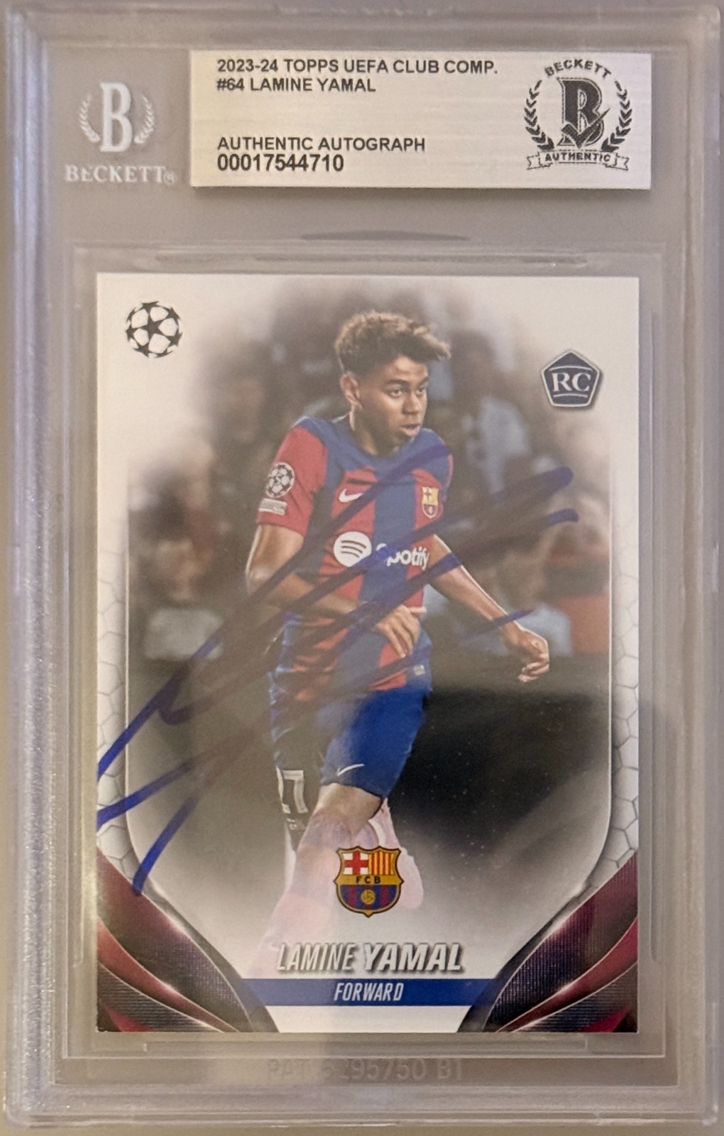 2023-24 Topps UCC #64 Lamine Yamal Signed Rookie RC Beckett BAS Authentic AUTO