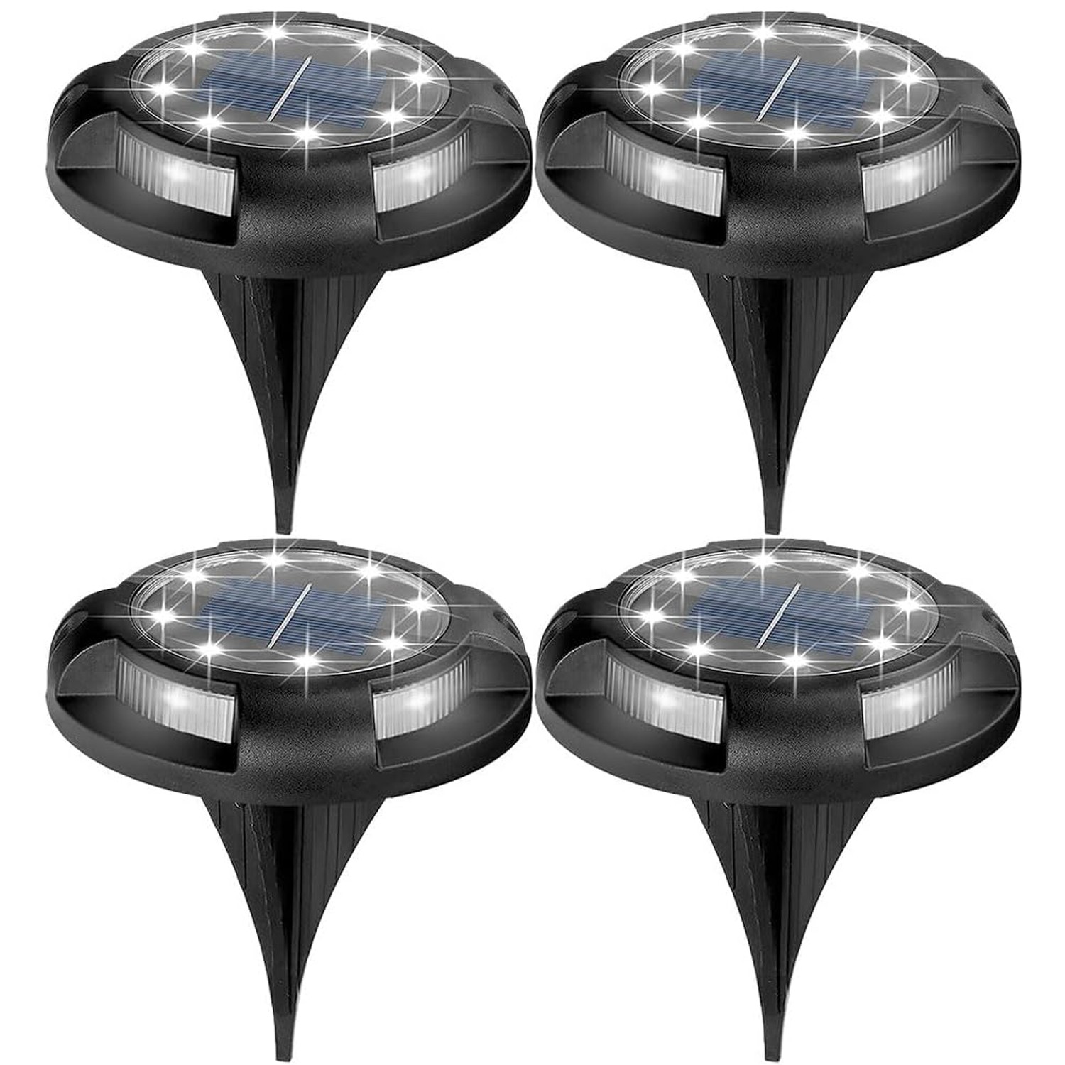 Solar Ground Lights Outdoor LED Garden Disk Pathway Walkway Driveway Lawn Lamps
