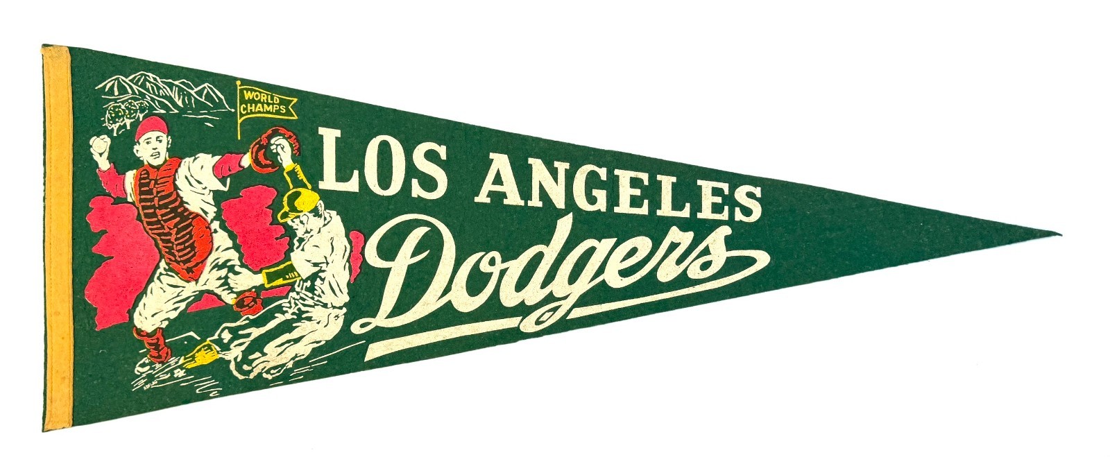 Vintage 1959 Los Angeles Dodgers World Champs Pennant - Very Rare Variation Vintage 1959 Los Angeles Dodgers World Champs Pennant - Very Rare Variation