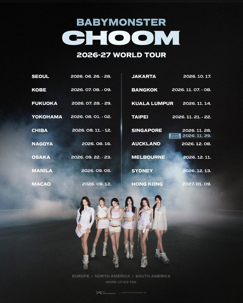 BABYMONSTER CHOOM 2026-27 World Tour Dates K-Pop Girl Group Schedule Poster