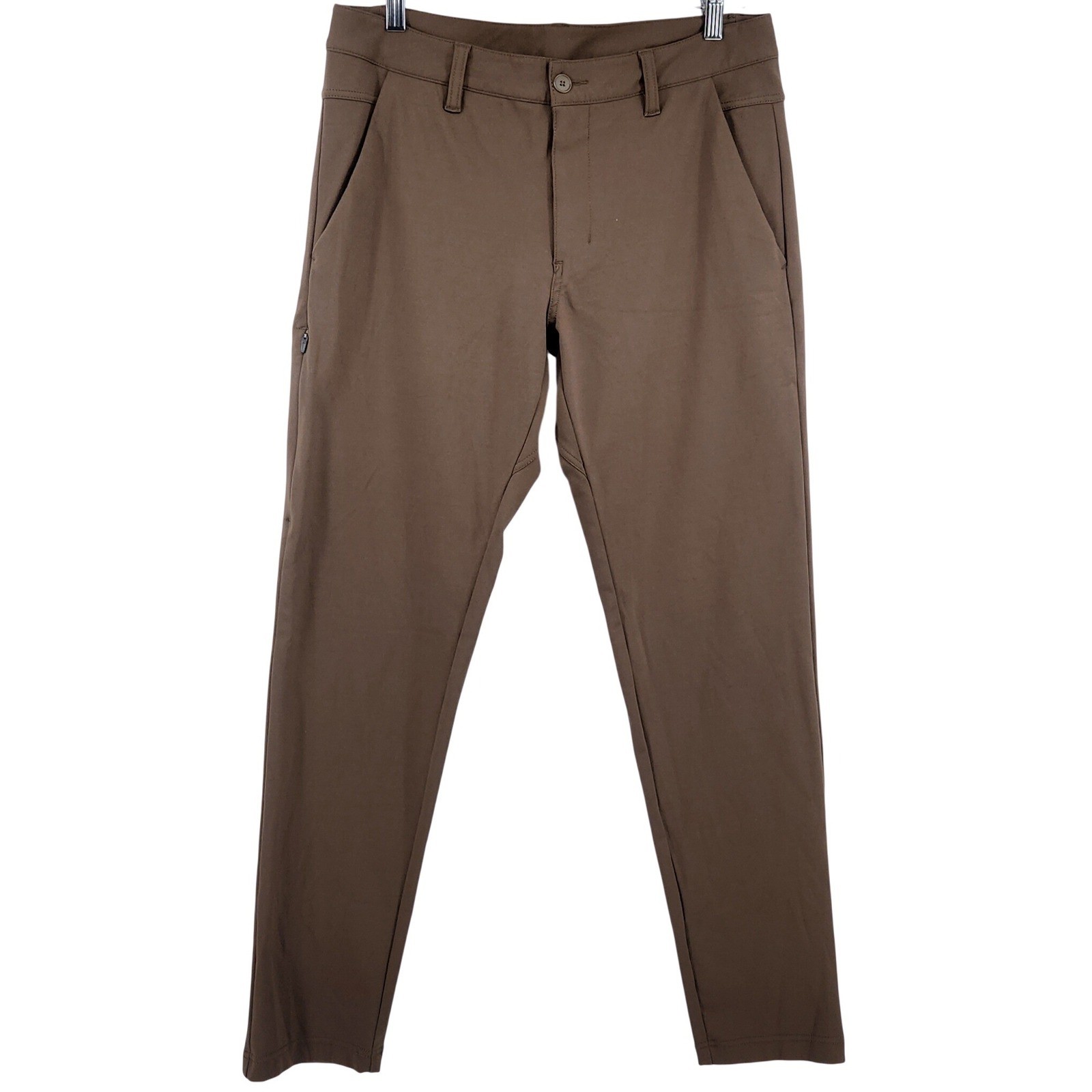 BYLT Everyday Pant 2.0 Mens Medium Brown Stretch Nylon Blend Tapered Chino