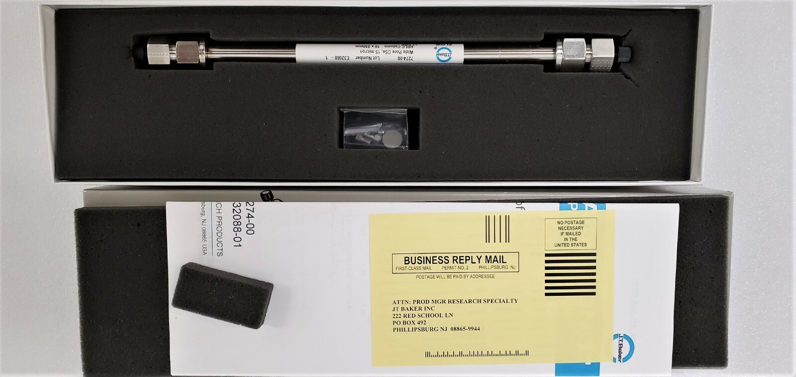 JT Baker Wide Pore CSx 15 micron HPLC Column 10x 250mm  #7274-00