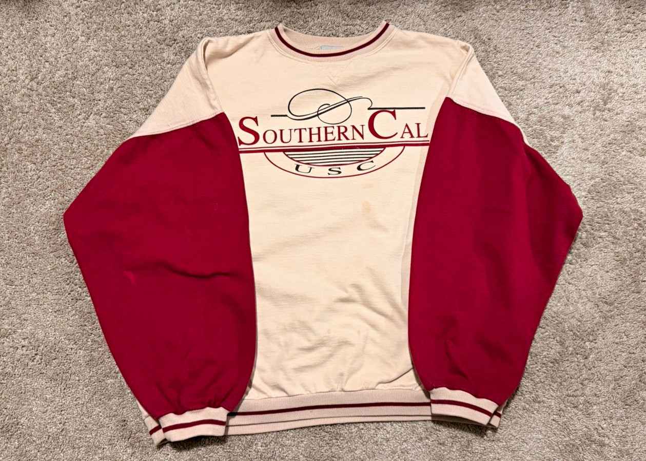 Vintage 90s Overwear USC Trojans Sweatshirt Made In USA Men\'s XL Southern Cal