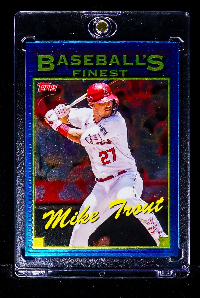 Mike Trout RARE BLUE HOLO FOIL INSERT CARD Los Angeles Angels