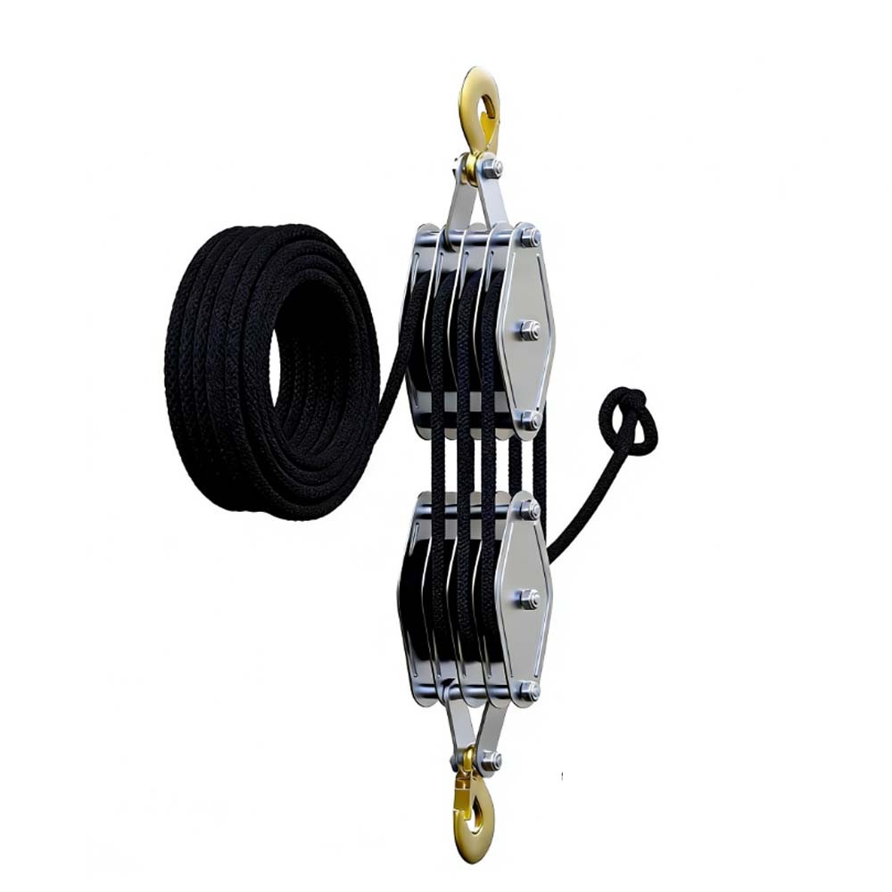 Heavy Duty Pulley-Block and Tackle,2200 Lbs Capacity, 4400 Lbs Breaking Strength