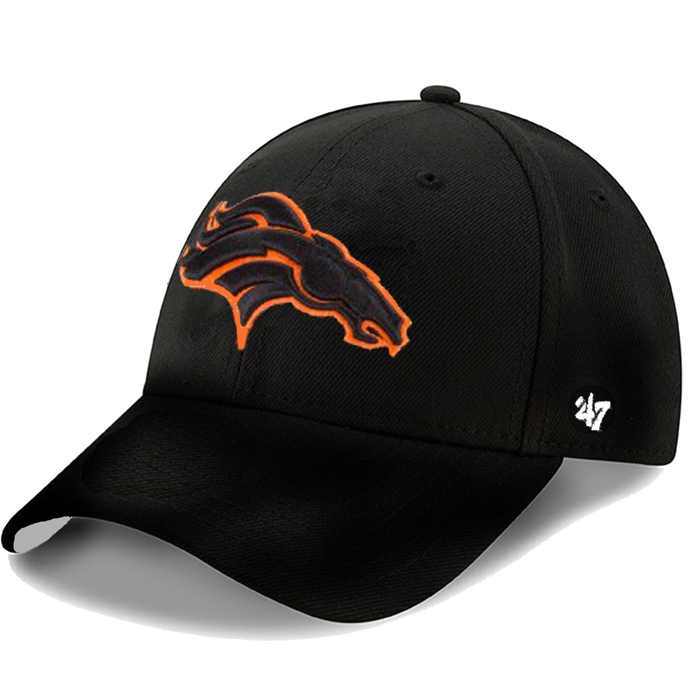 Denver Broncos 47\' Brand men\'s MVP Team Logo On Black Curved Bill Hat Cap Denver Broncos 47\' Brand men\'s MVP Team Logo On Black Curved Bill Hat Cap
