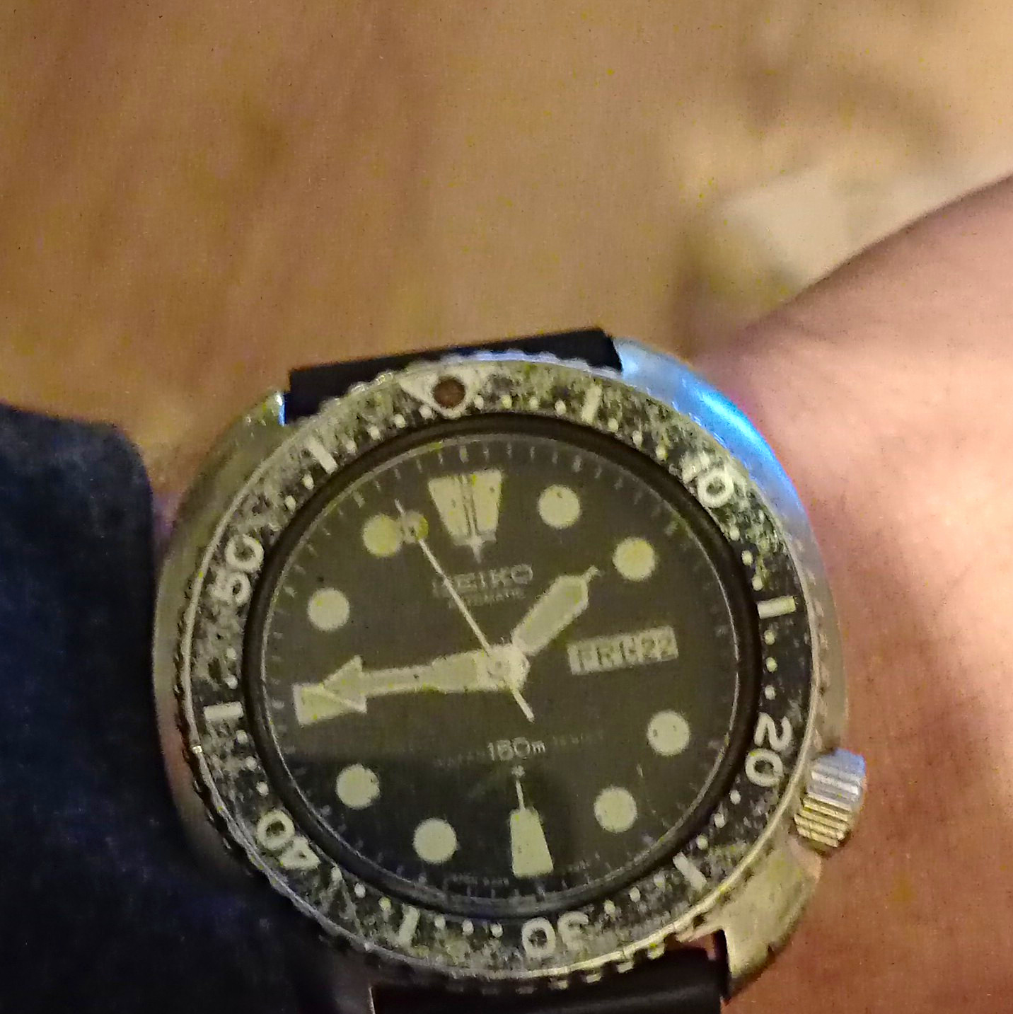 Seiko Automatic Diver 150m Day/Date Black Dial 44mm Steel Rubber Strap