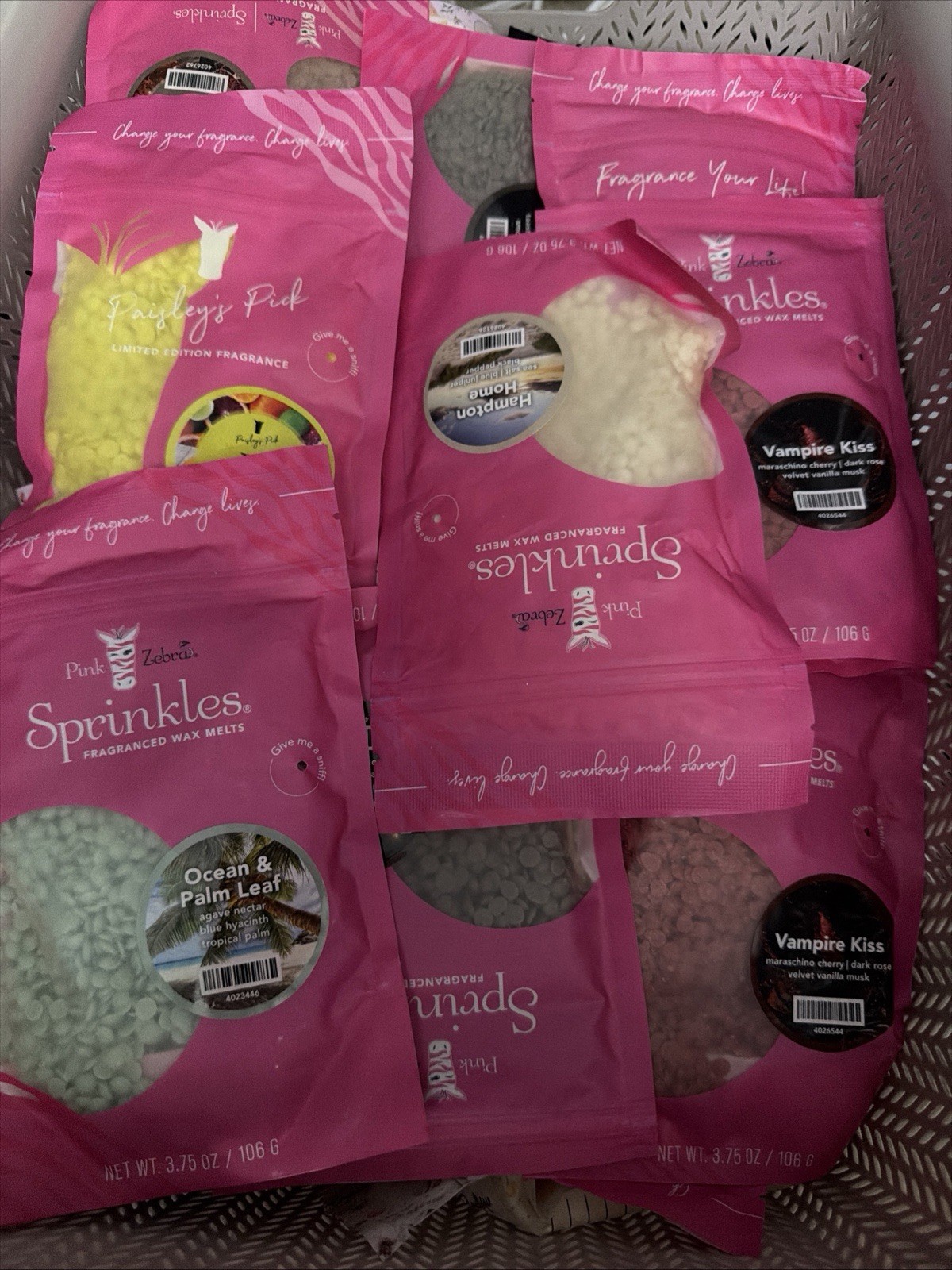 pink zebra 30 Bags sprinkles lot. Some Available Scents In Description pink zebra 30 Bags sprinkles lot. Some Available Scents In Description