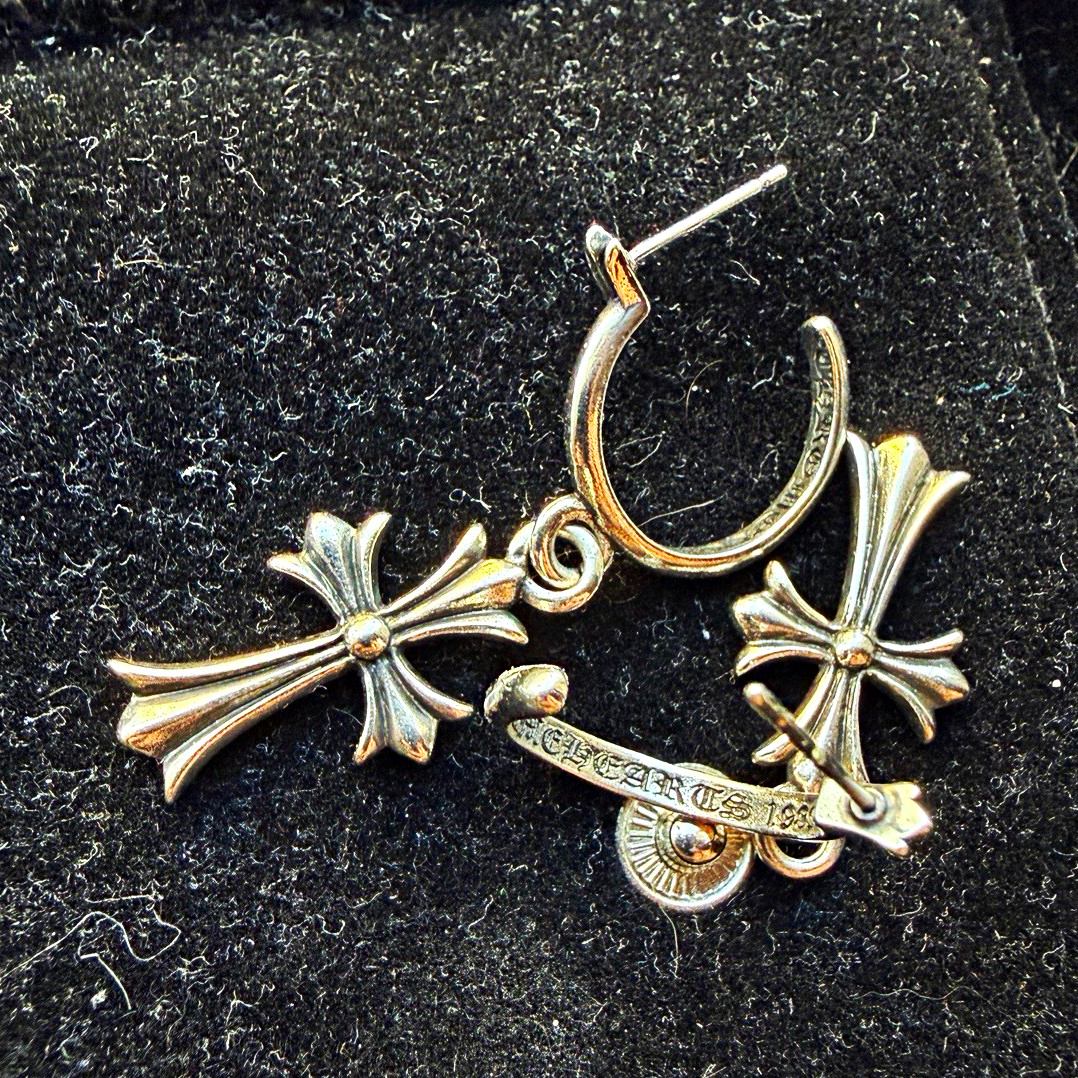 Chrome Hearts Hoop Earrings (Cross)