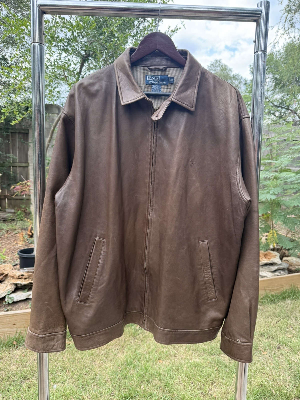 Polo Ralph Lauren Genuine Leather Vintage 1990’s Brown Jacket Pre-Owned XL