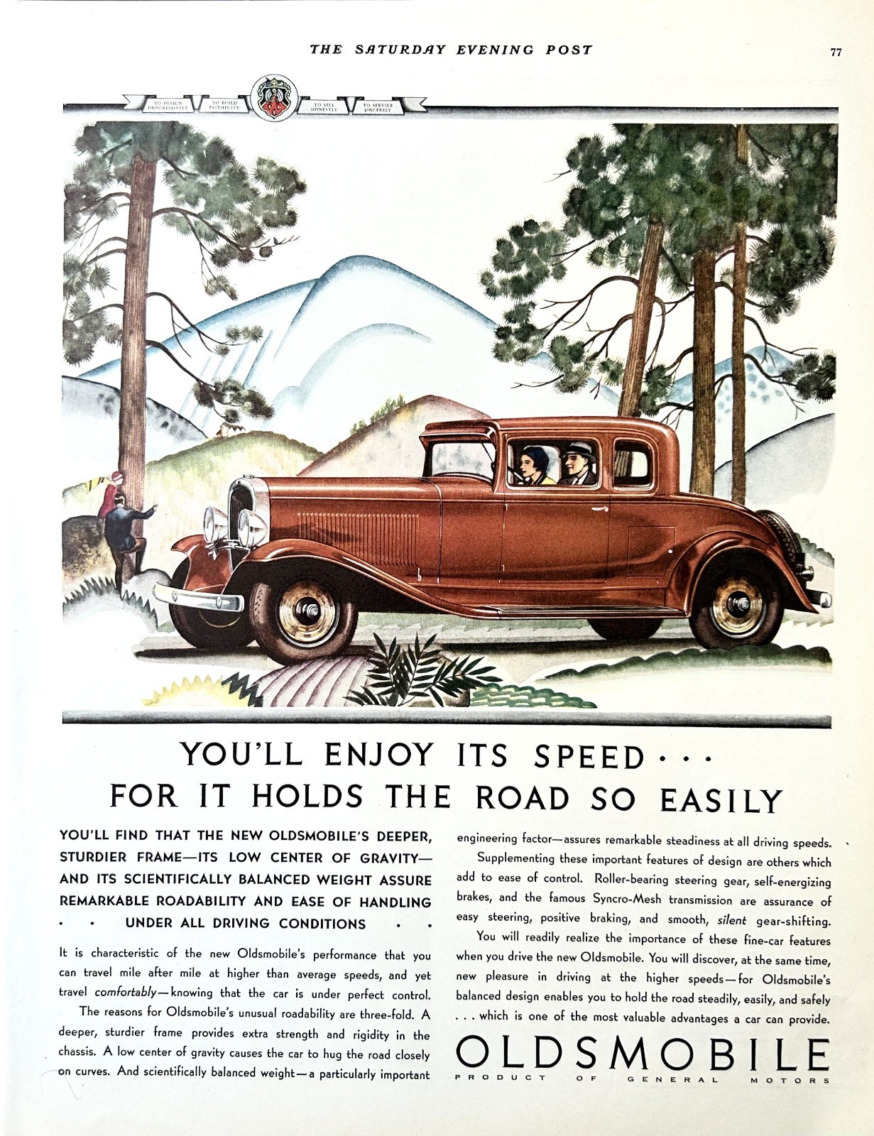 1931 Ad (10 3/4  X 13 1/inches) Oldsmobile Two-Door Coupe