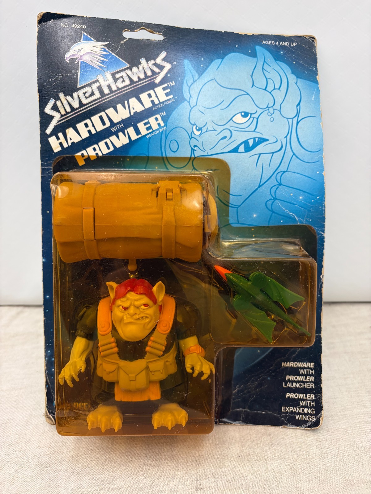 Vintage 1987 Kenner Silverhawks action figure Hardware with Prowler on card