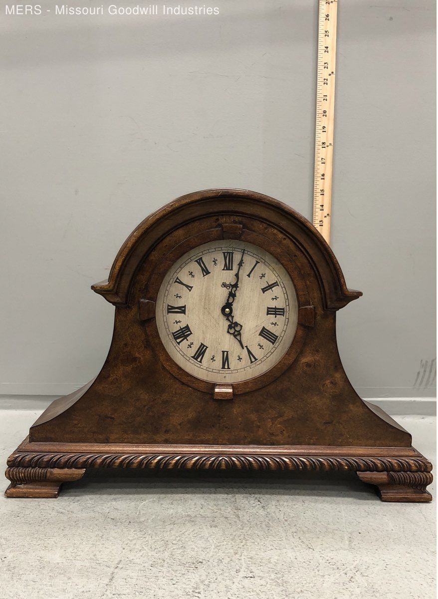 Sligh 0523-1-DV Mantel Clock Wood Quartz Roman Numeral Traditional Vintage
