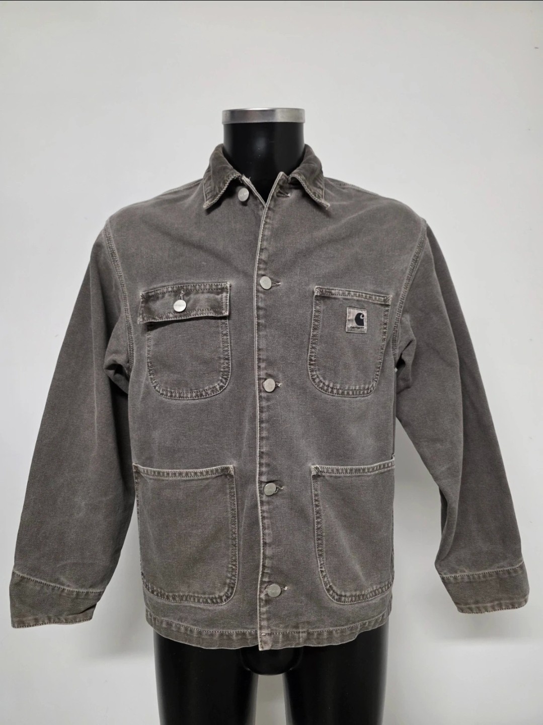 Carhartt WIP Men\'s OG Michigan Coat XS Gray Organic Cotton Chore Jacket
