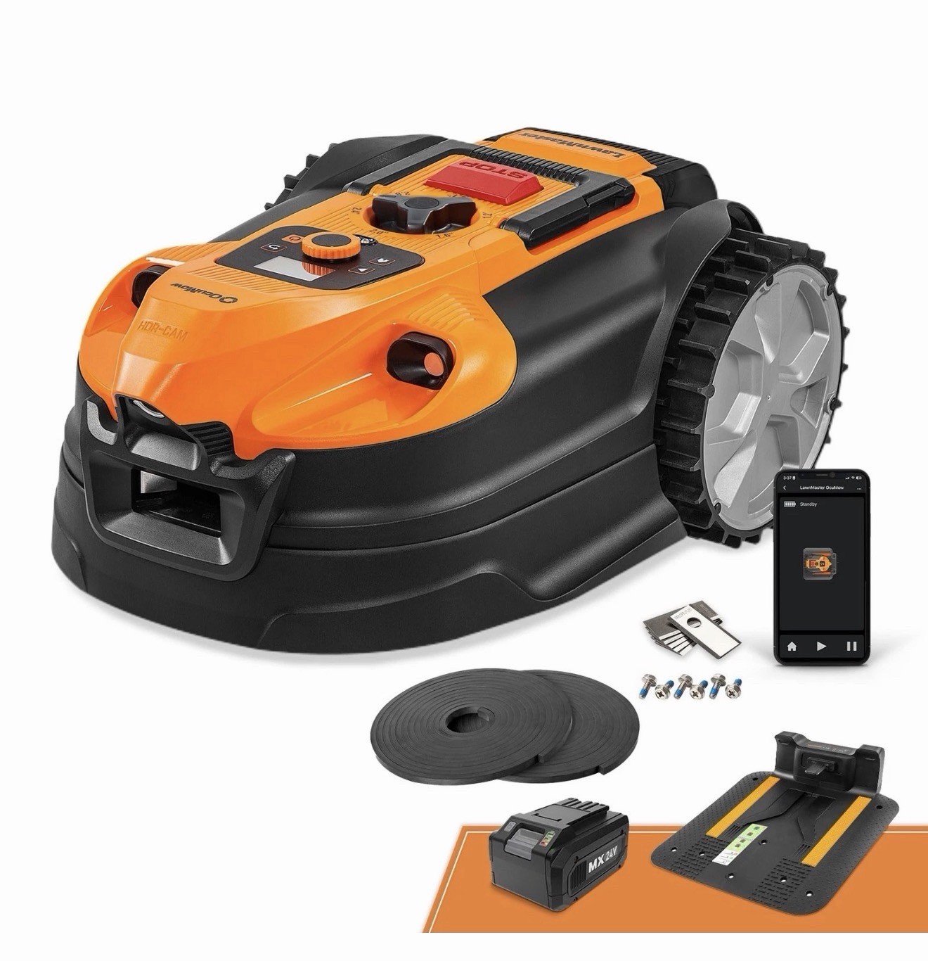 LawnMaster OcuMow™ VBRM701YAMIDR Perimeter Wire Free Robot Lawn Mower Cuts