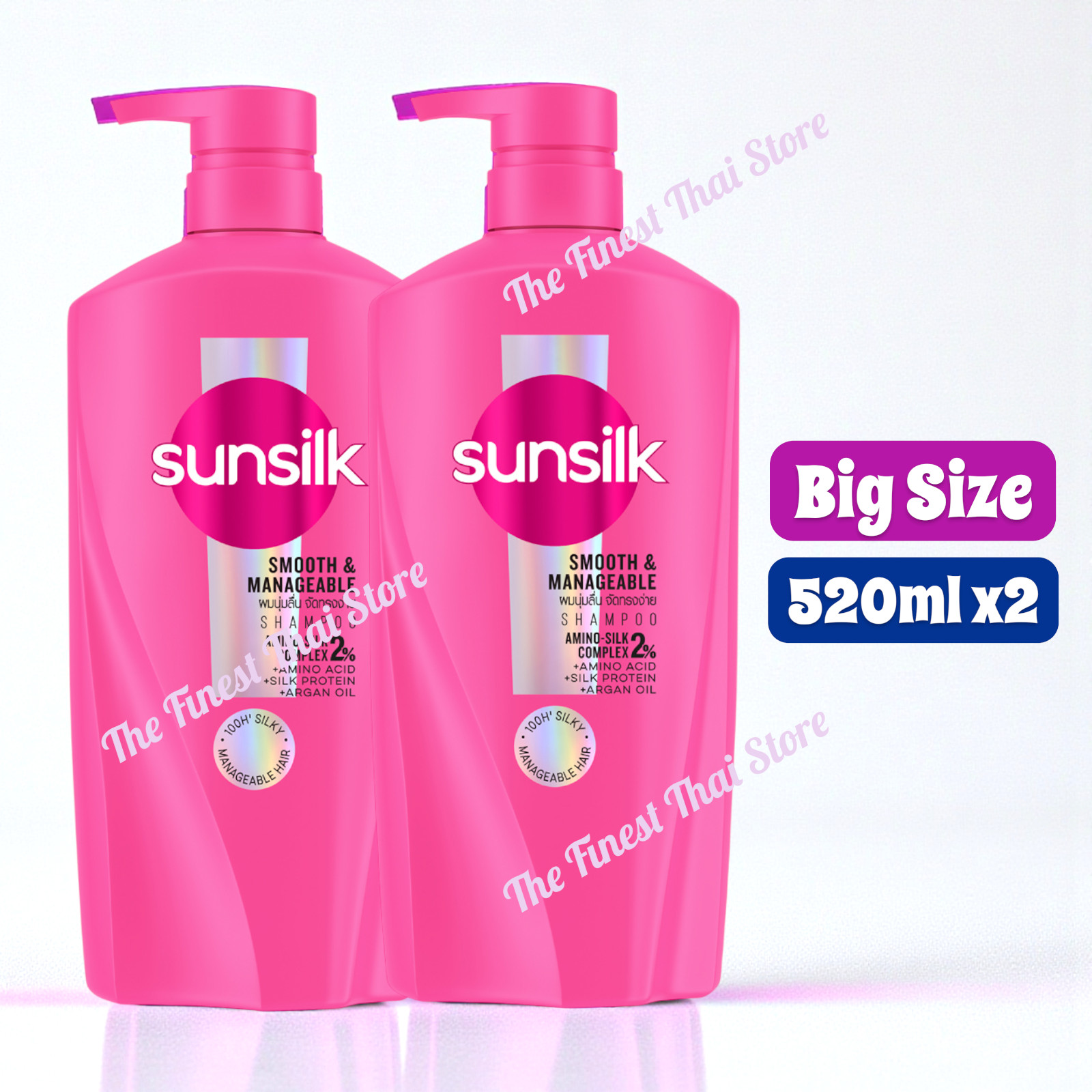Sunsilk Smooth & Manageable Shampoo 520ml pack of 2 bottles Sunsilk Smooth & Manageable Shampoo 520ml pack of 2 bottles