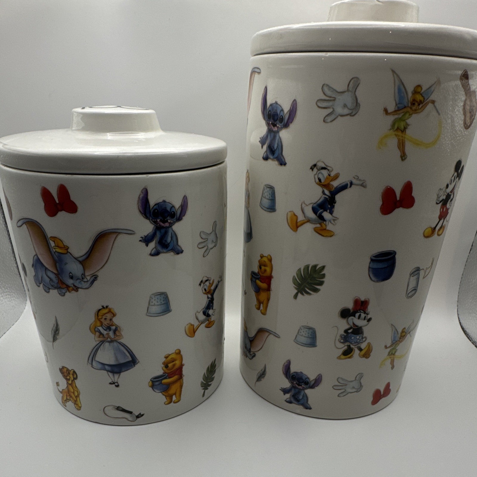 Zrike Brands Disney 100 Mickey Mouse Ceramic Canister Cookie Jar Set 2 w Lids