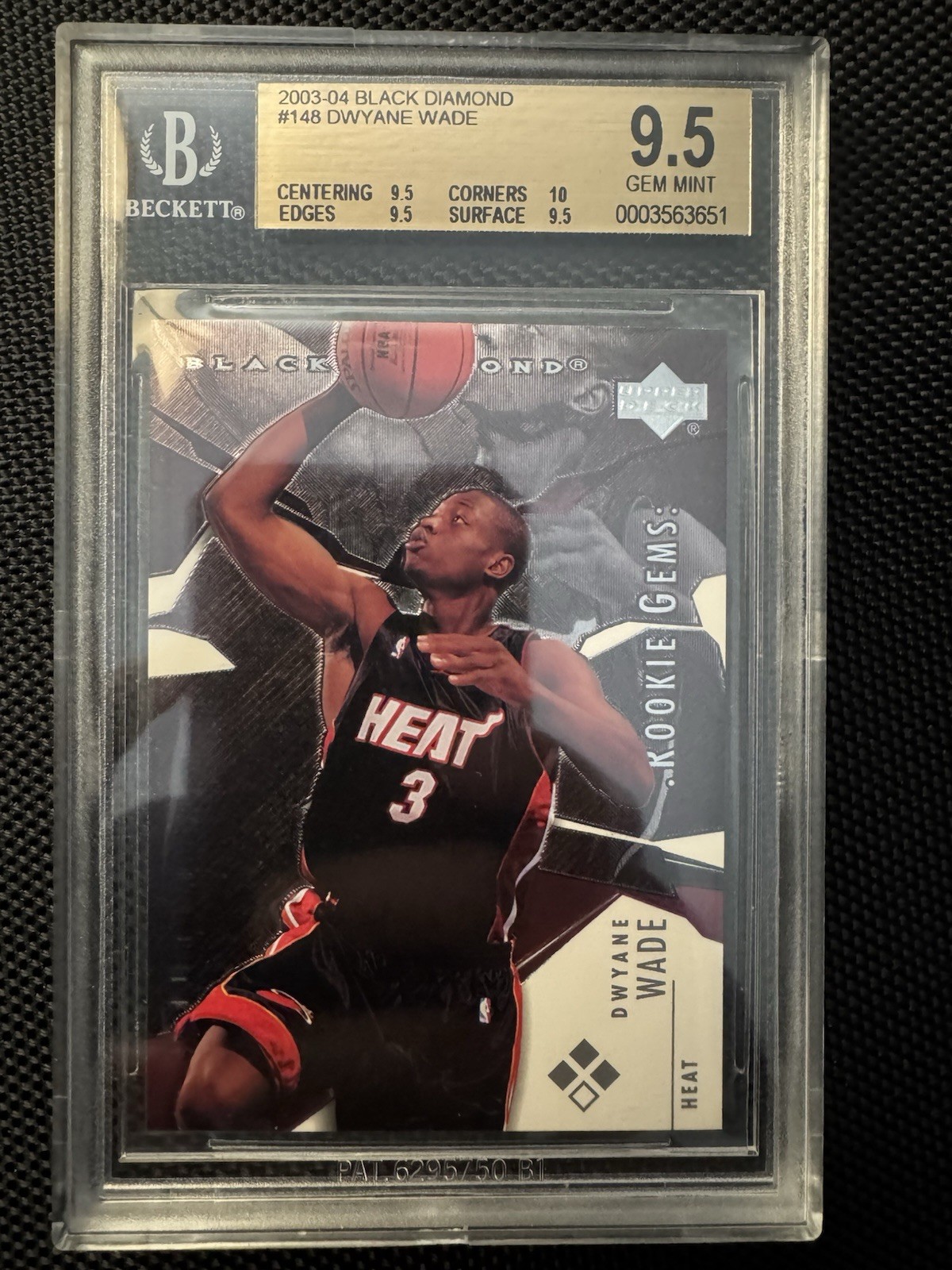 2003 Upper Deck Black Diamond Rookie Gems Dwyane Wade BGS 9.5 GEM MINT++