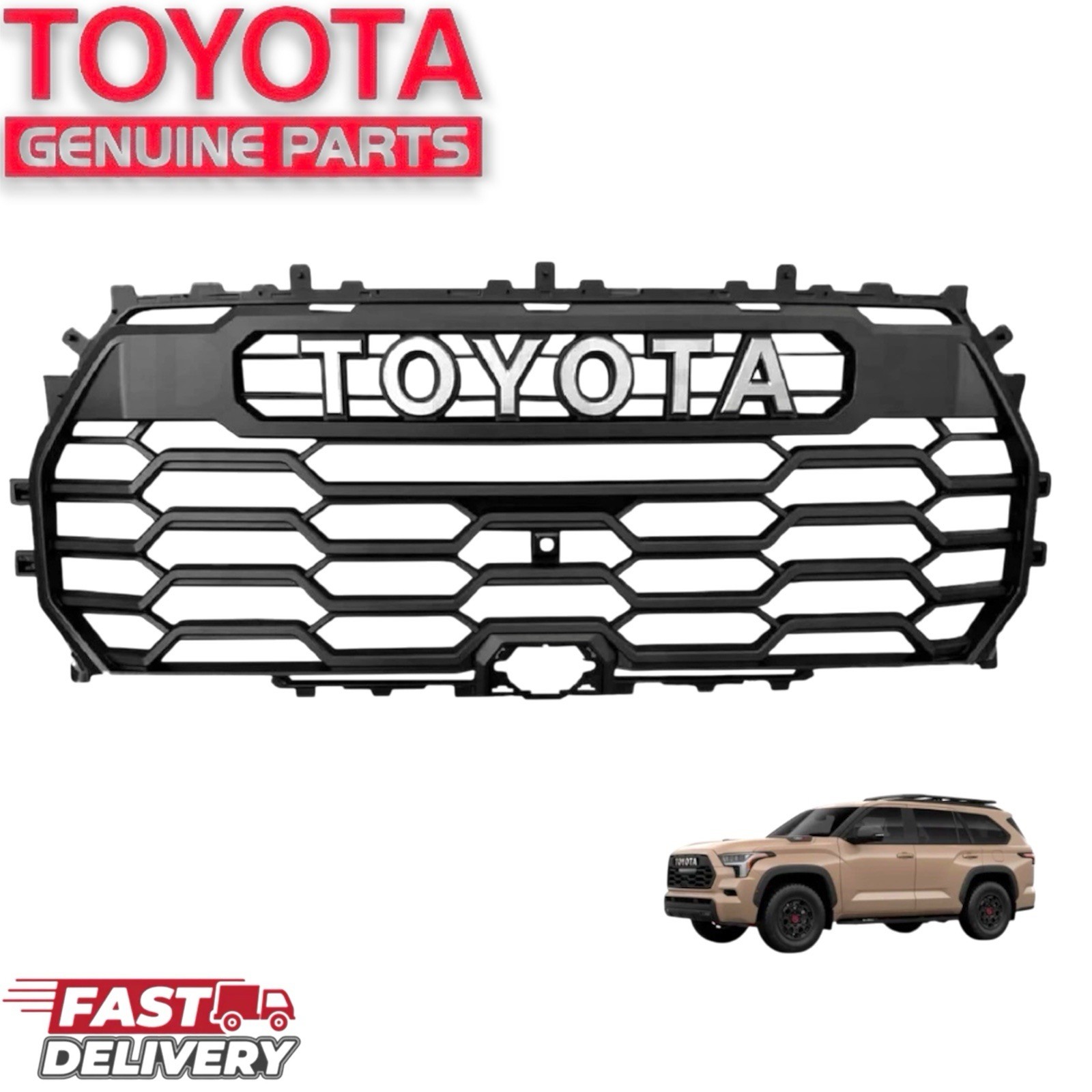 OEM NEW 2023 - 2026 Toyota Sequoia Front TRD Pro Grille OEM NEW GENUINE TOYOTA OEM NEW 2023 - 2026 Toyota Sequoia Front TRD Pro Grille OEM NEW GENUINE TOYOTA