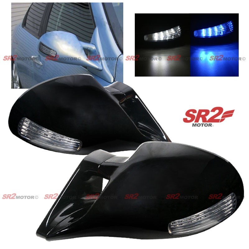 For 89-93 Nissan 240SX S13 LED M-3 Style Manual Adjust Black Side Mirror Pair For 89-93 Nissan 240SX S13 LED M-3 Style Manual Adjust Black Side Mirror Pair