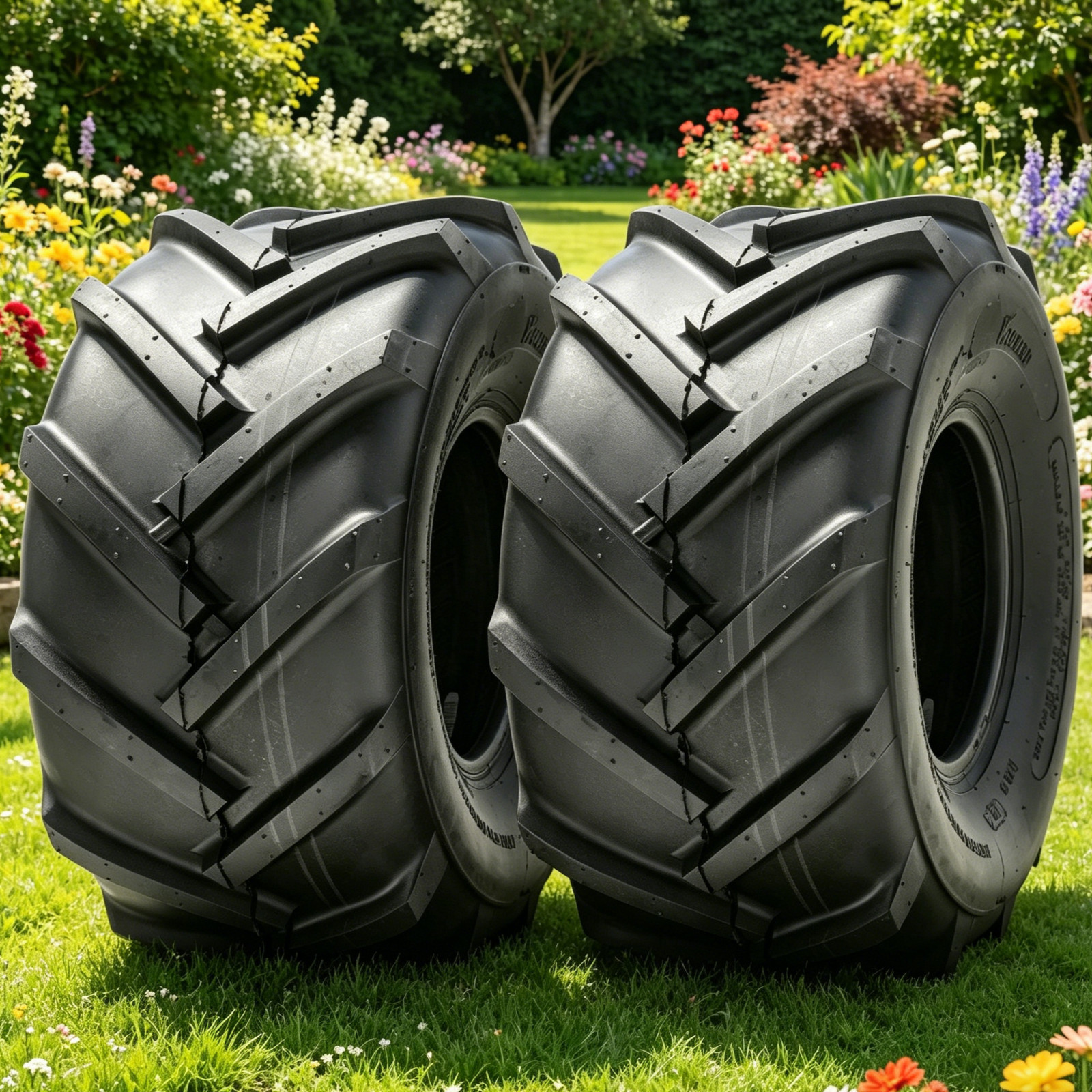 2PCS 18x9.50-8 Lawn Mower Tires 18x9.5-8 4PR Heavy Duty 18x9.5x8 Turf Tires TL